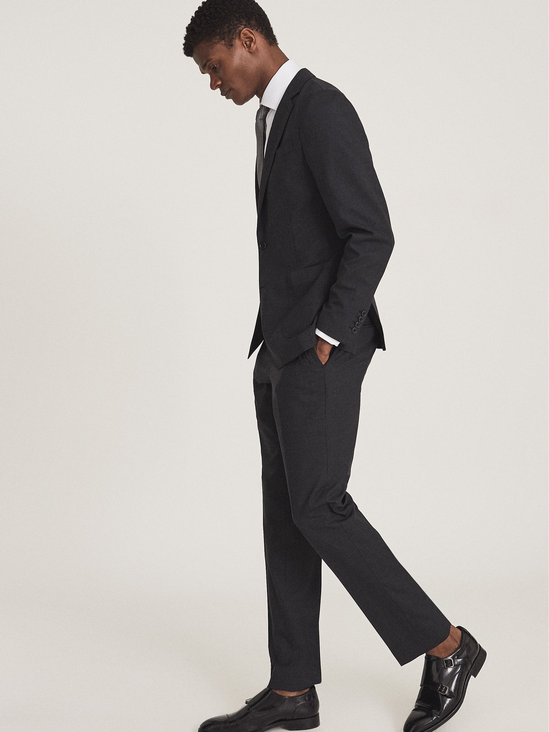 Washable Slim Fit Blazer in Charcoal - Image 4 of 5