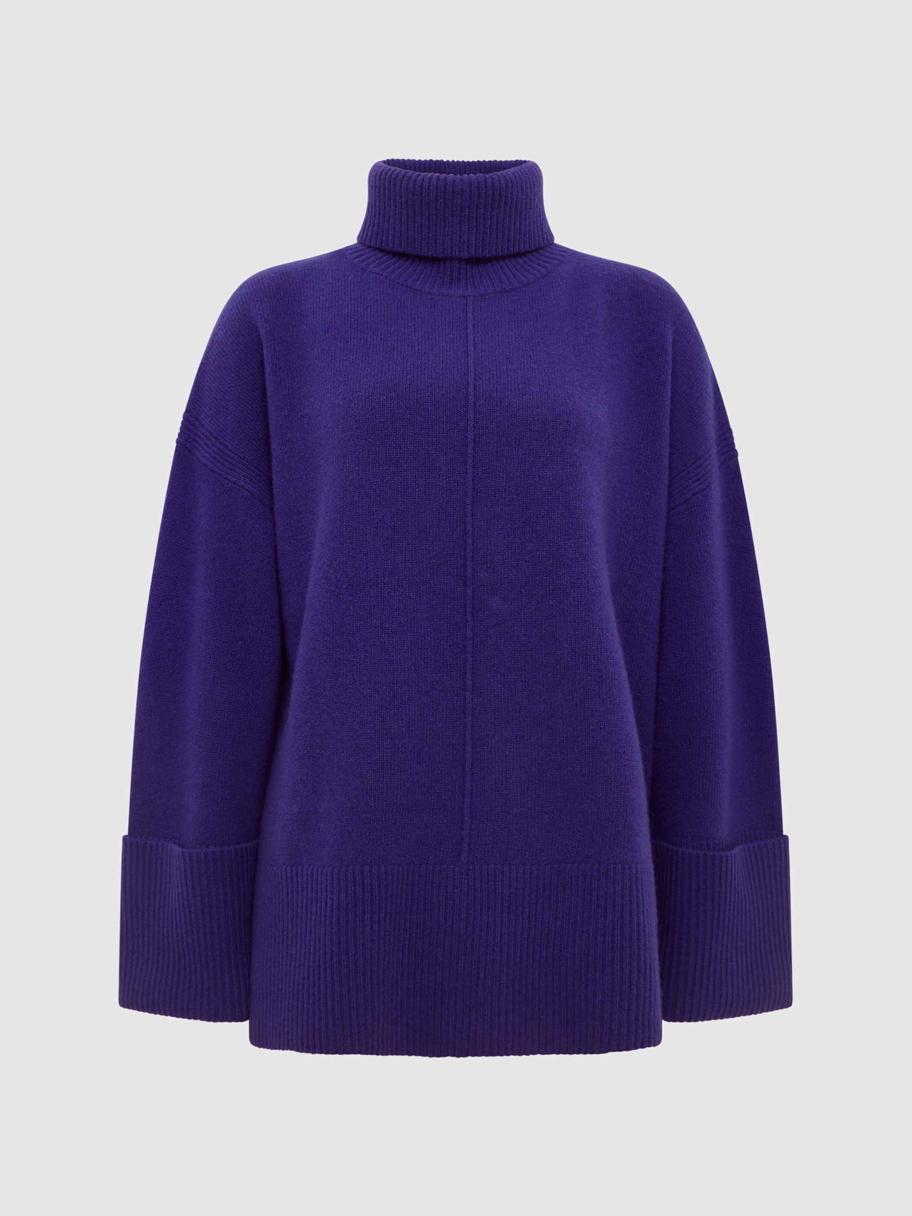 Wool-Cashmere Roll Neck Jumper in Purple - Image 2 of 6