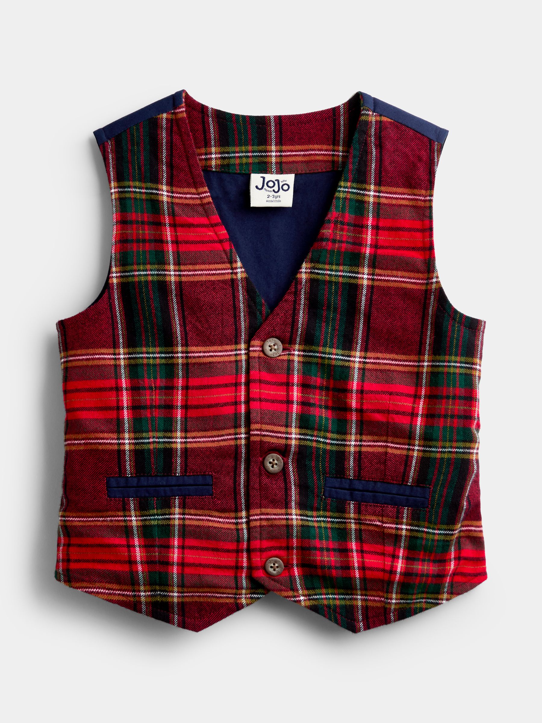 Dark Red Tartan 3-Piece Bow Tie Waistcoat & Shirt Set - Image 2 of 7 Dark Red Tartan 3-Piece Bow Tie Waistcoat & Shirt Set - Image 2 of 7