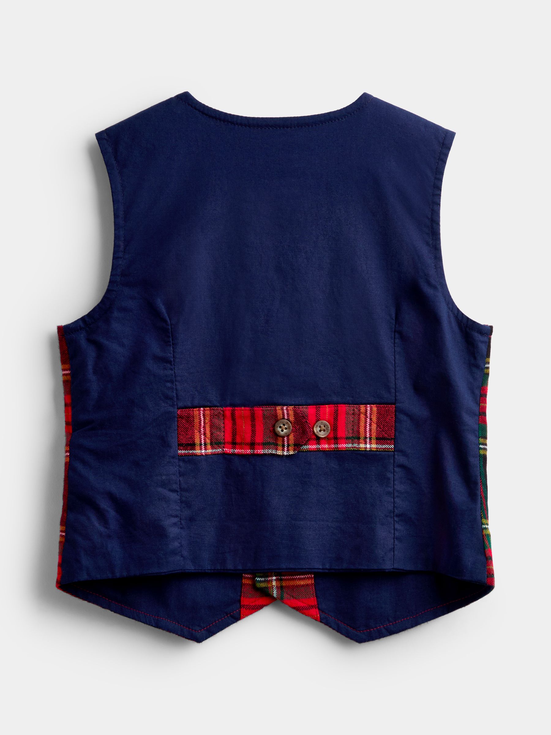 Dark Red Tartan 3-Piece Bow Tie Waistcoat & Shirt Set - Image 3 of 7