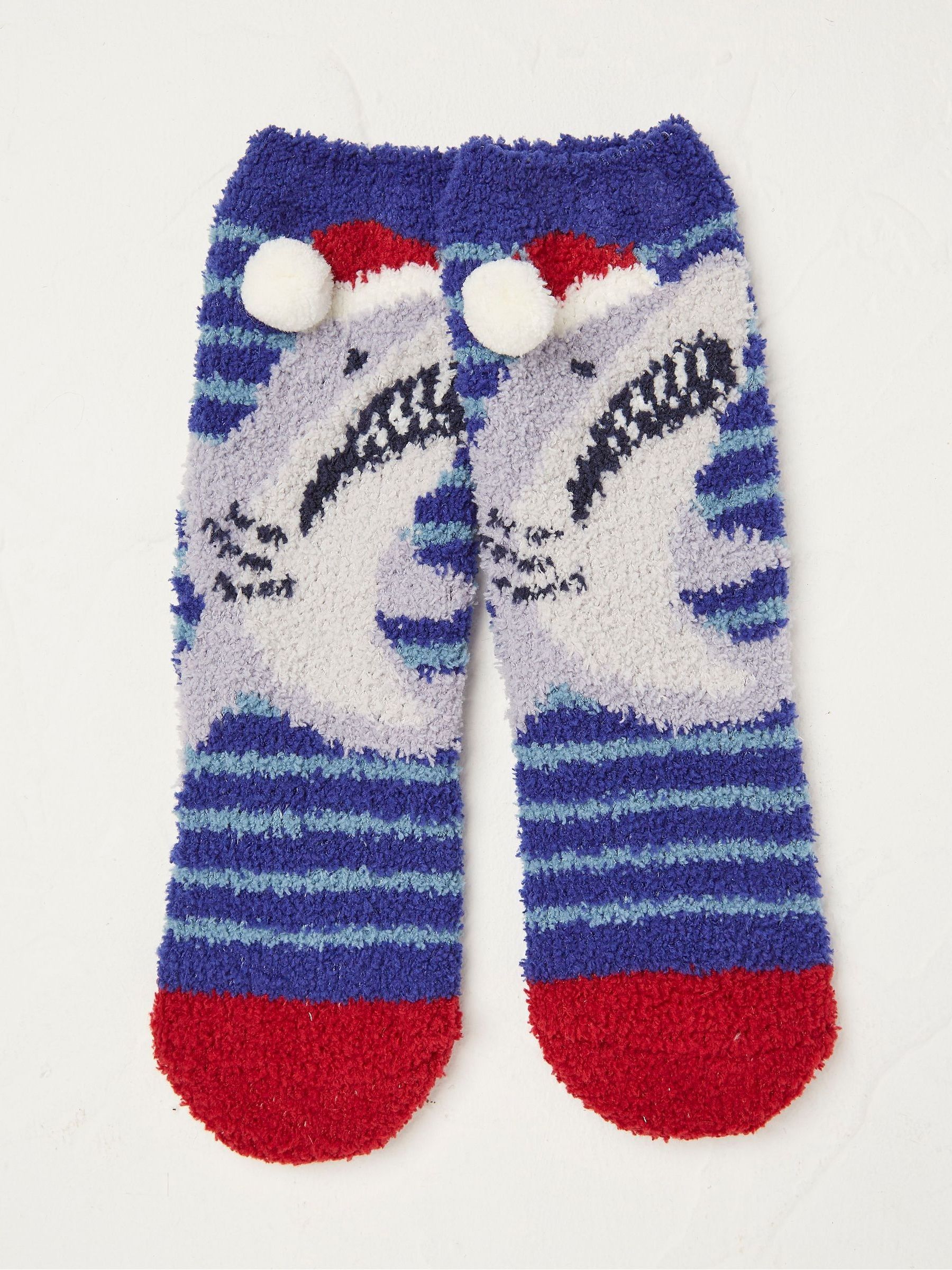 Blue Shark Fluffy Socks - Image 1 of 2