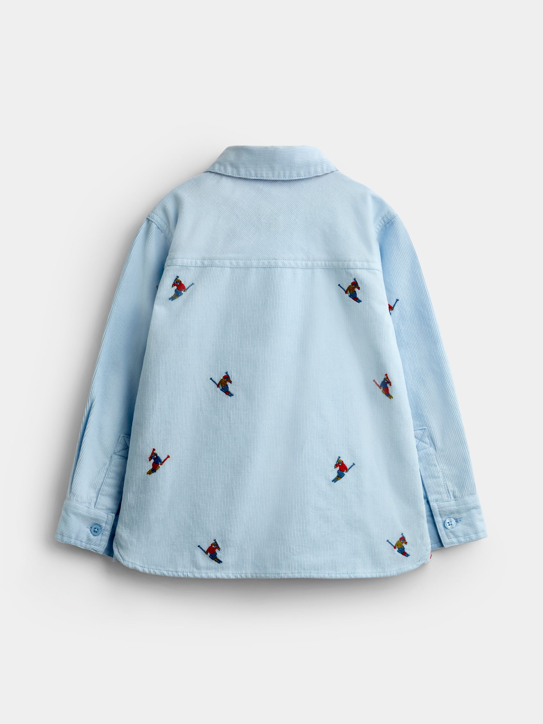 Light Blue Skiers Ski Embroidery Cord Shirt - Image 3 of 5