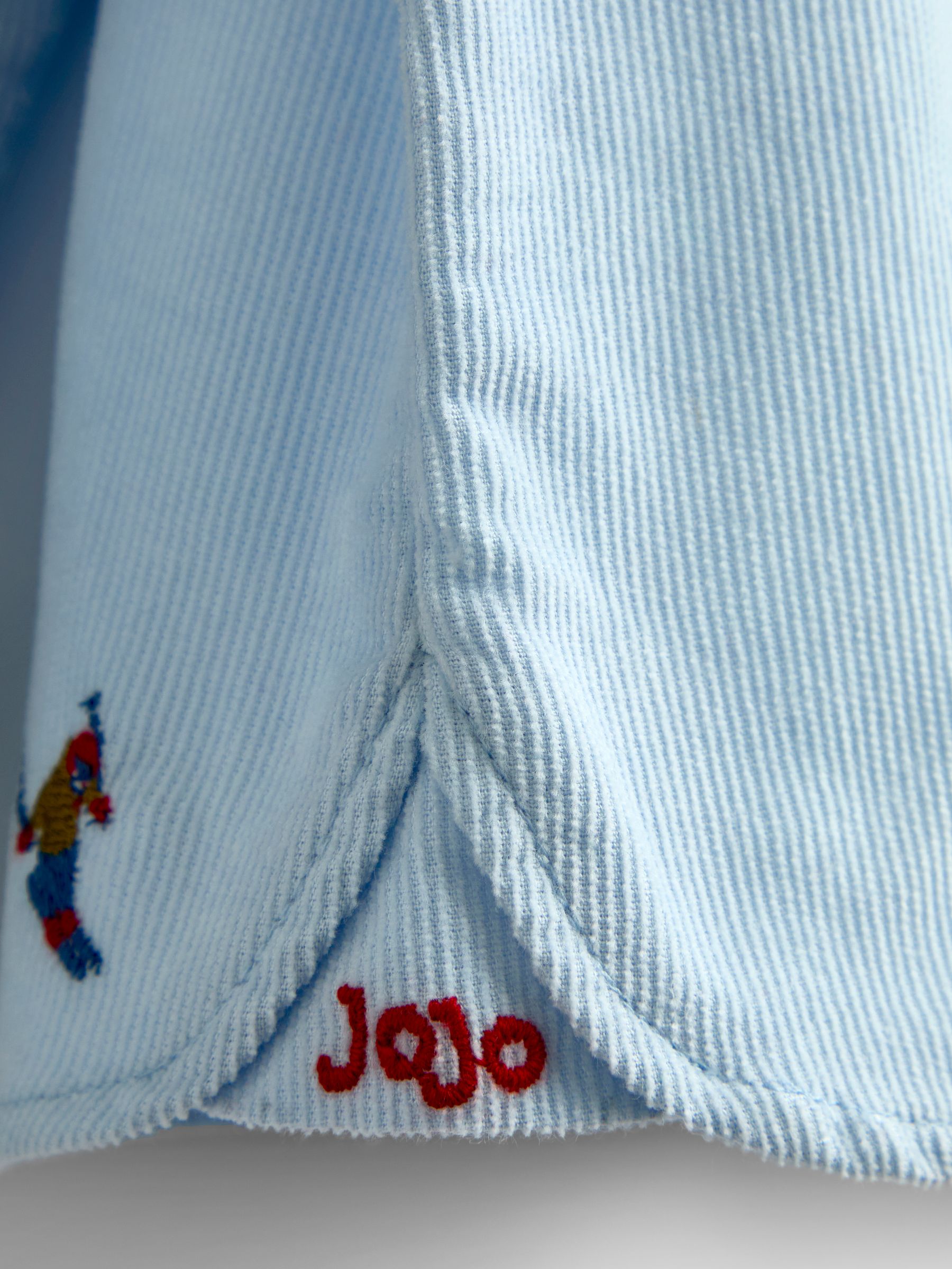 Light Blue Skiers Ski Embroidery Cord Shirt - Image 4 of 5