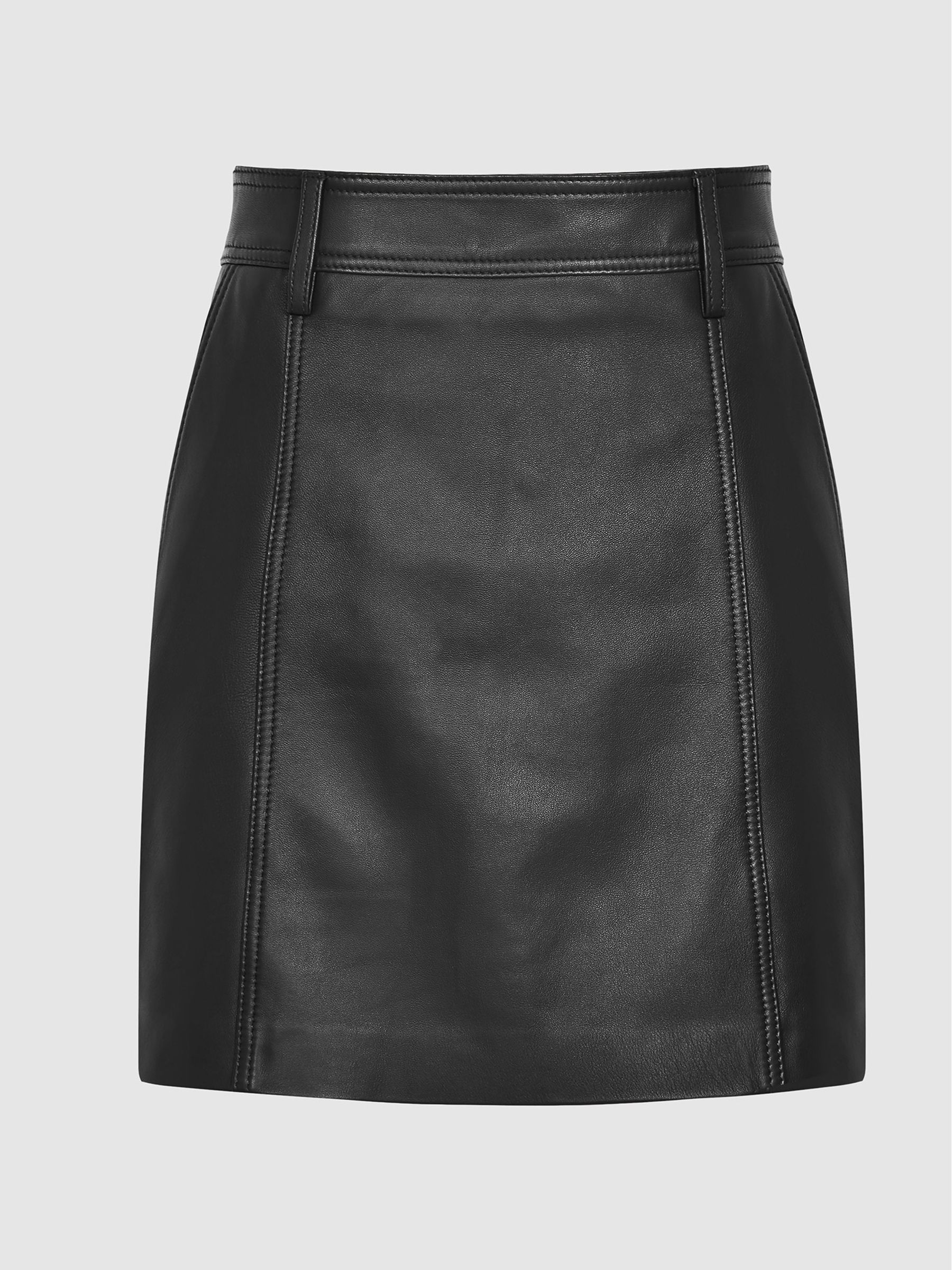 Leather Mini Skirt in Black - Image 2 of 6