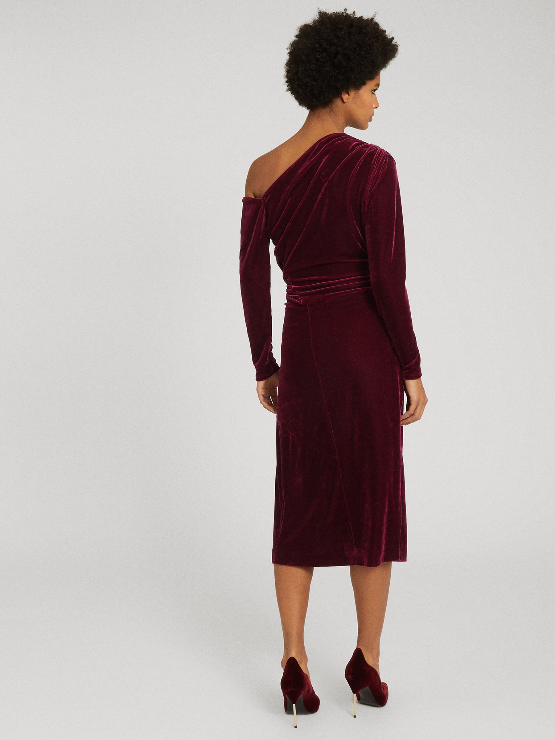 Velvet Midi Dress in Berry - Image 5 of 5