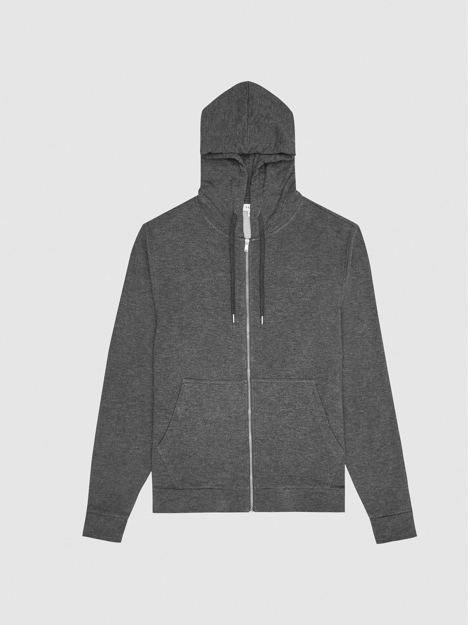 Melange Zip Through Hoodie in Dark Grey - Image 2 of 5
