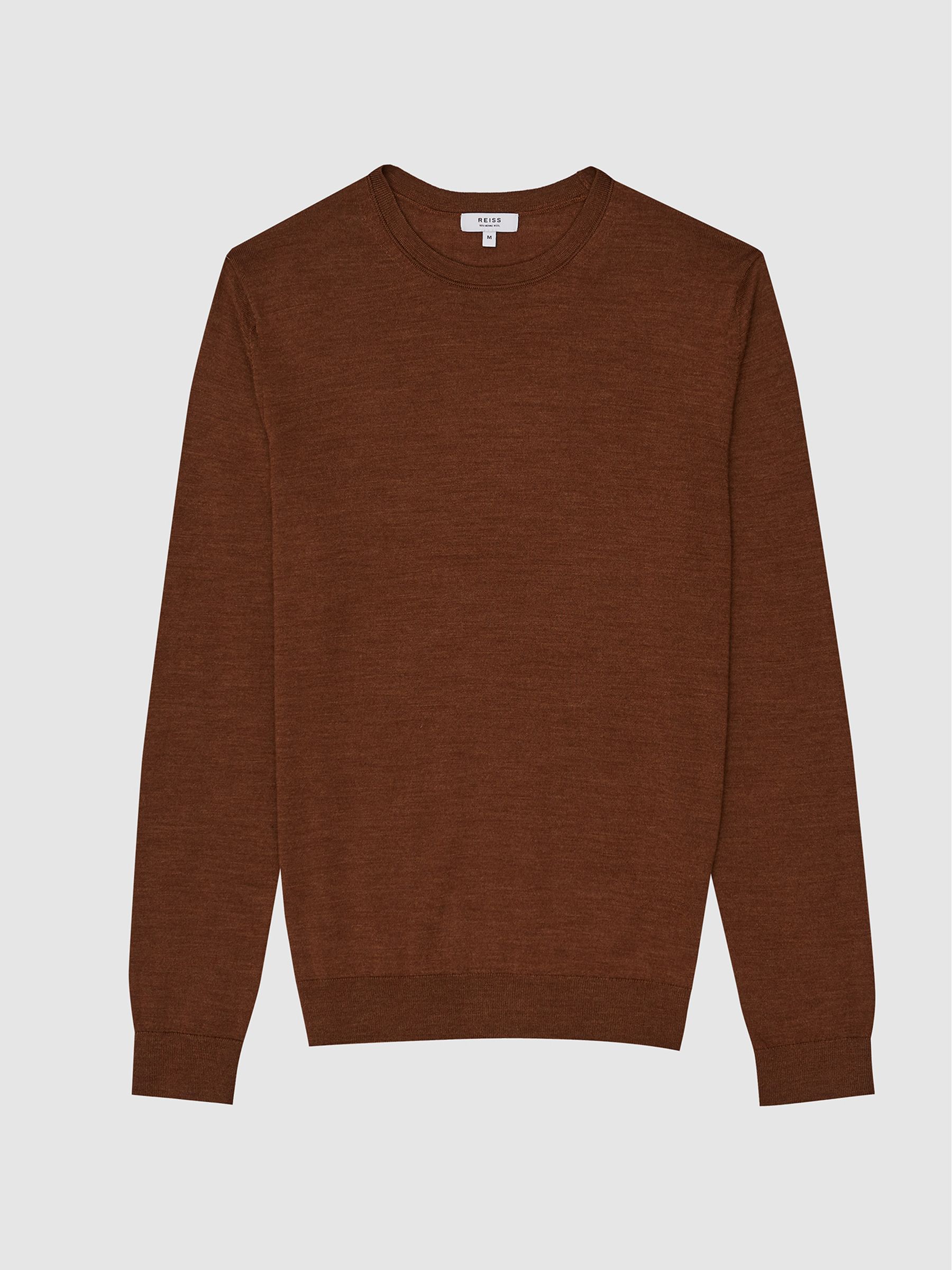 Merino Wool Jumper in Tobacco - Image 2 of 6 Merino Wool Jumper in Tobacco - Image 2 of 6