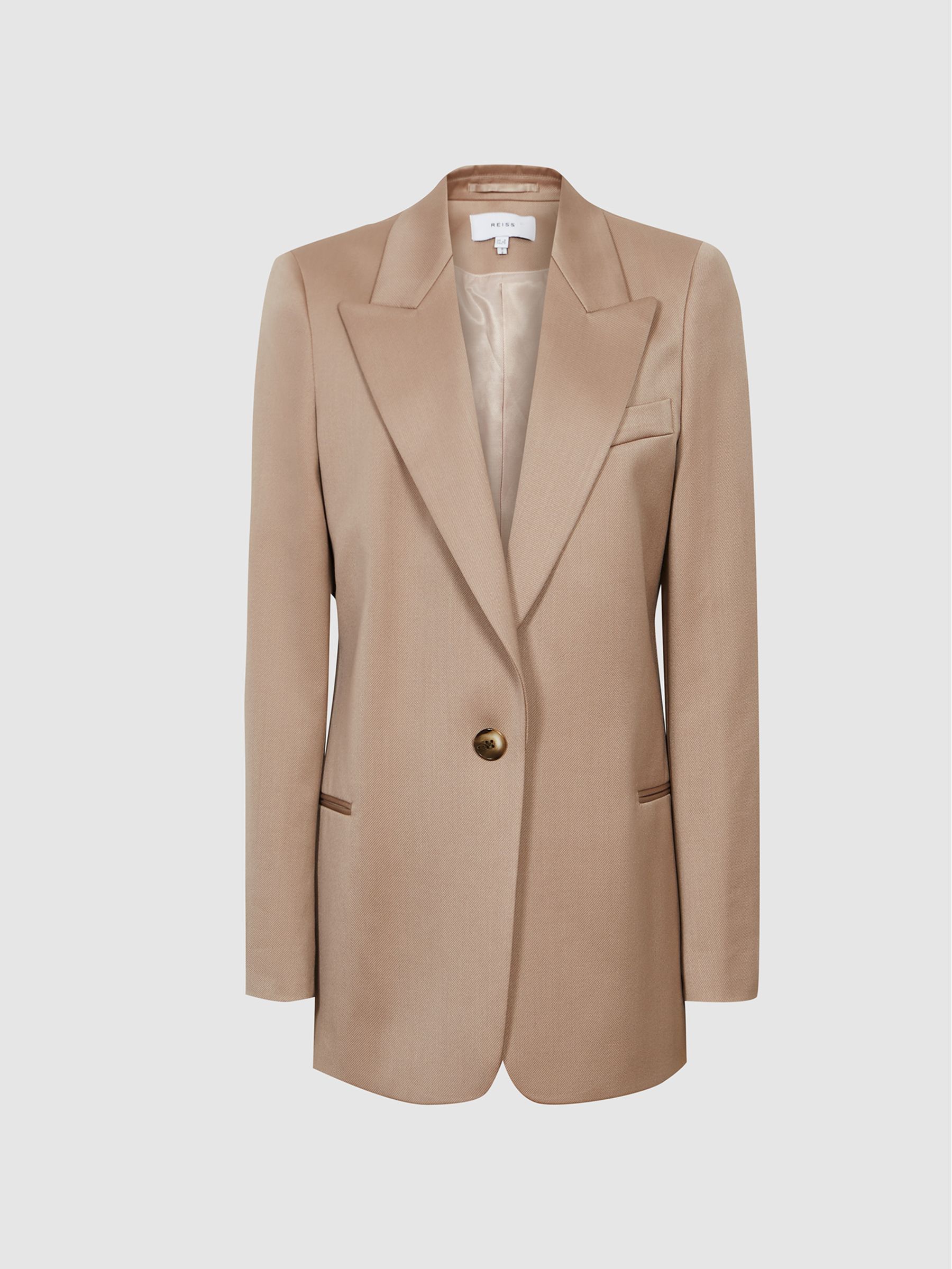 Wool Blend Twill Blazer in Pink - Image 2 of 5 Wool Blend Twill Blazer in Pink - Image 2 of 5