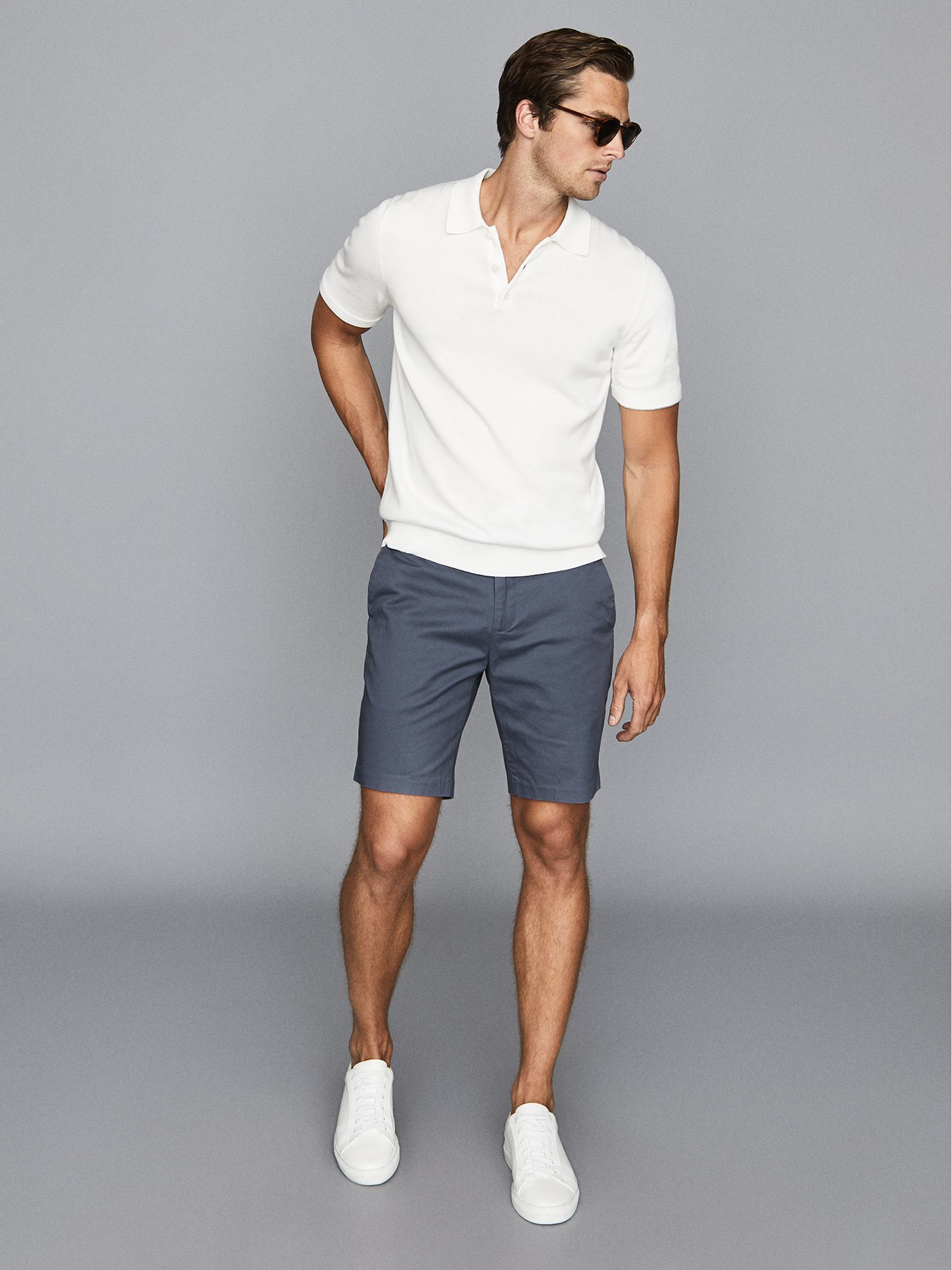 Reiss Casual Chino Shorts in Airforce Blue REISS