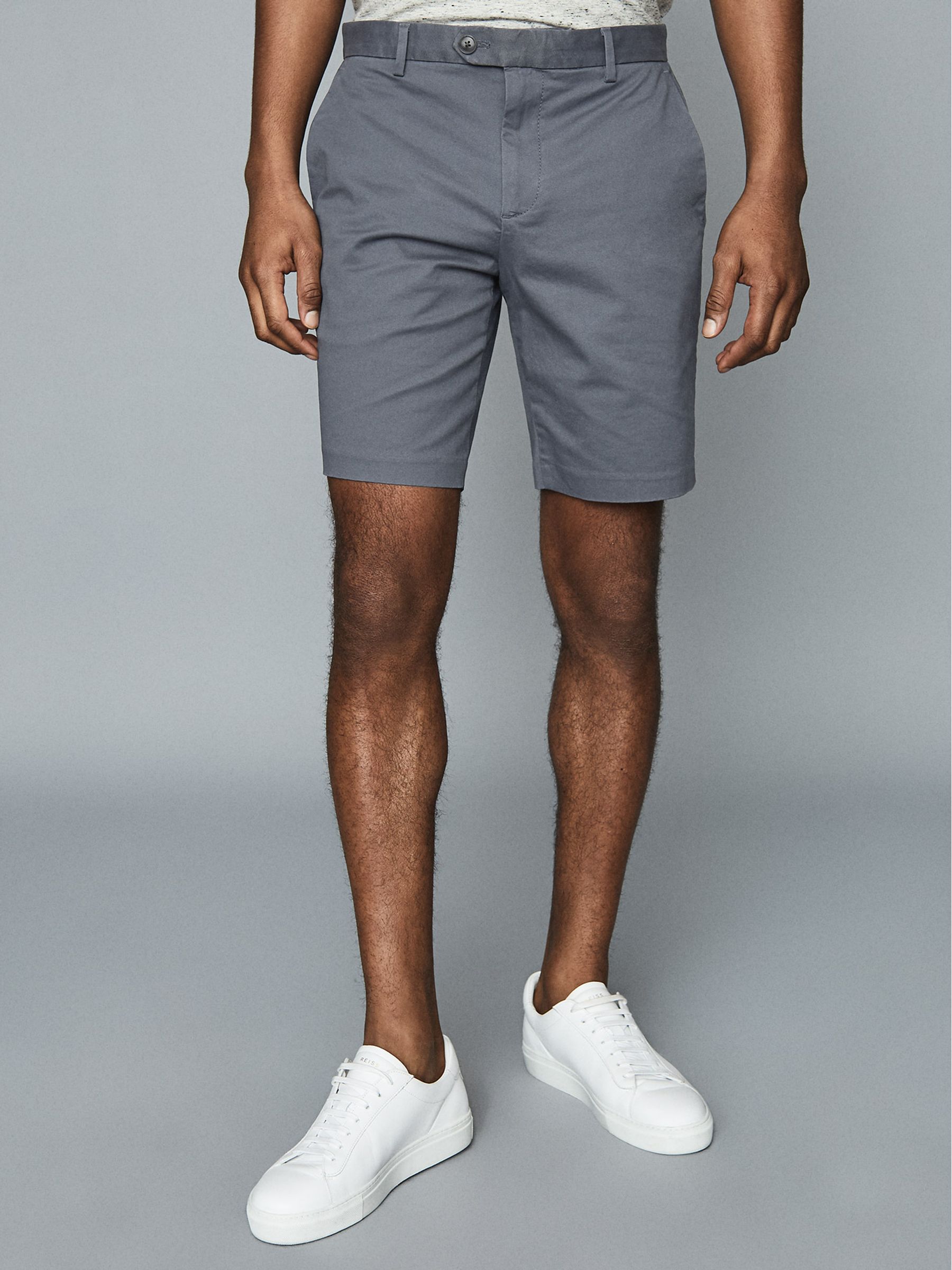 Casual Chino Shorts in Airforce Blue - Image 3 of 6