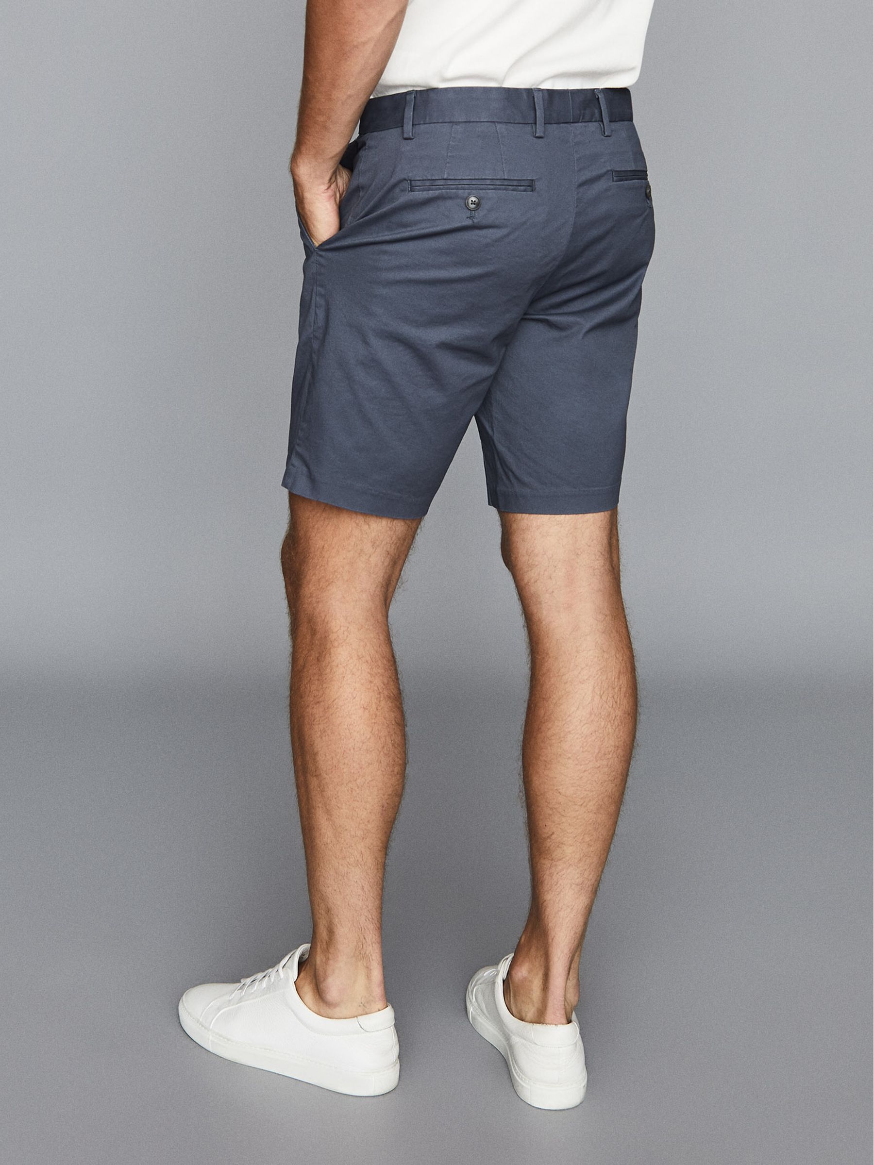 Casual Chino Shorts in Airforce Blue - Image 5 of 6