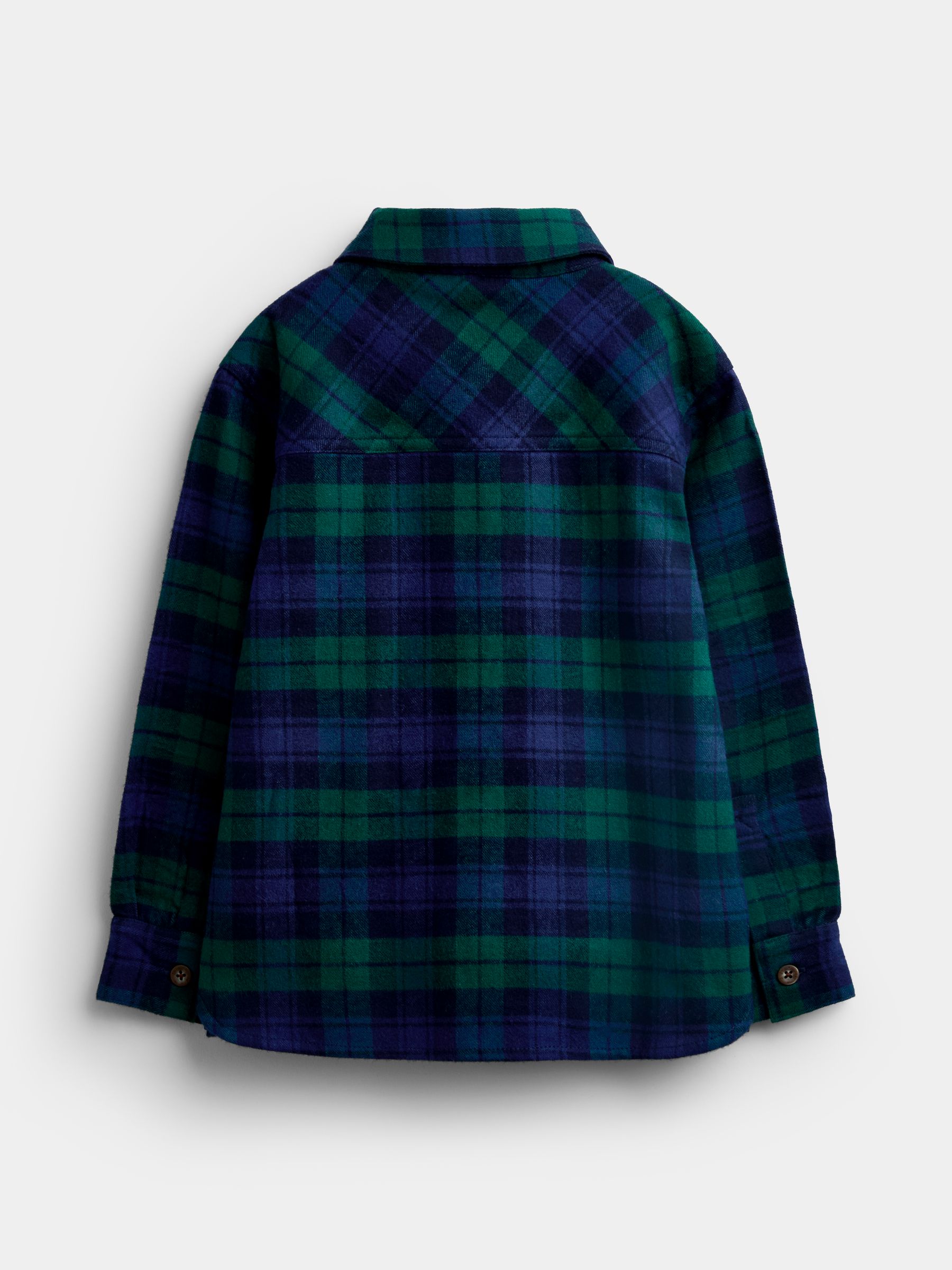 Navy Blue Check Tartan Shirt - Image 2 of 4 Navy Blue Check Tartan Shirt - Image 2 of 4