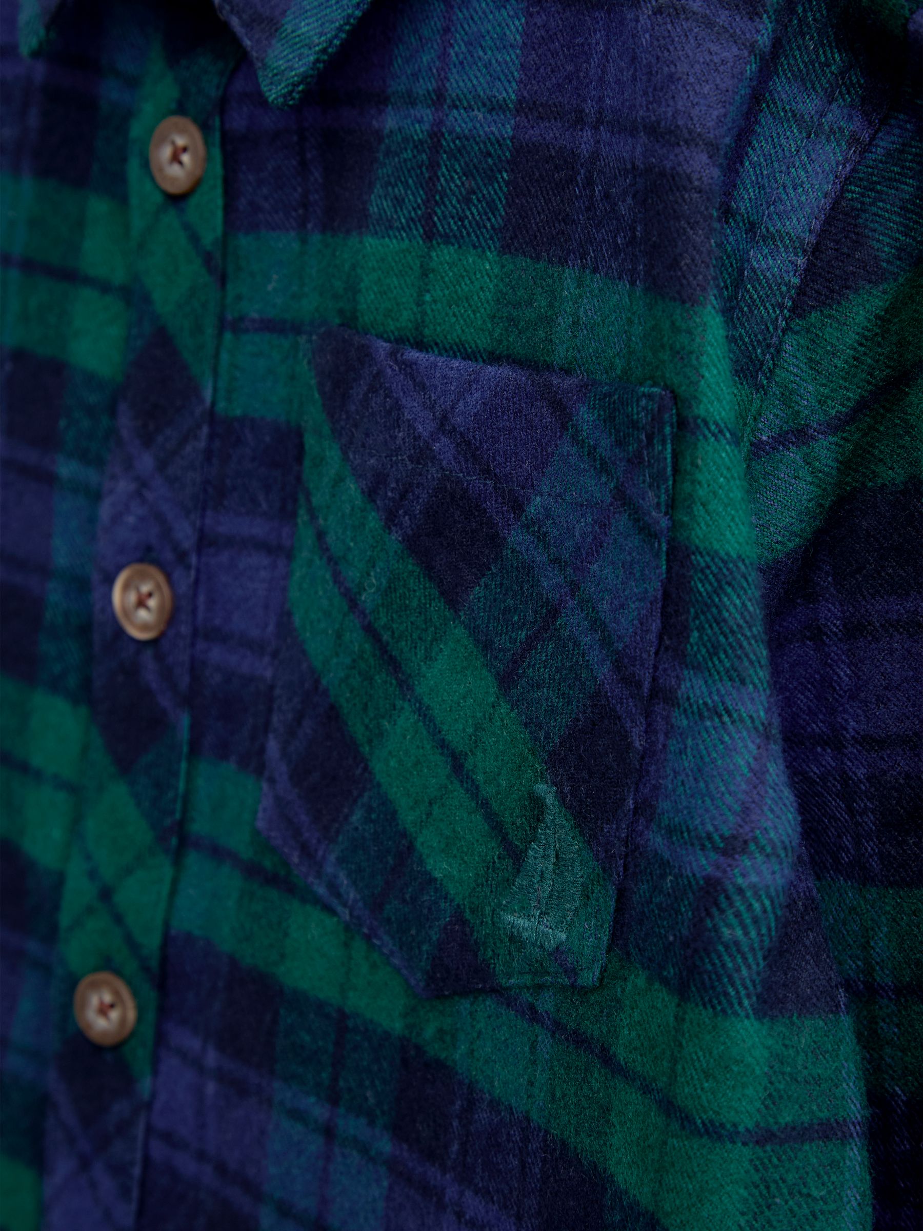 Navy Blue Check Tartan Shirt - Image 3 of 4