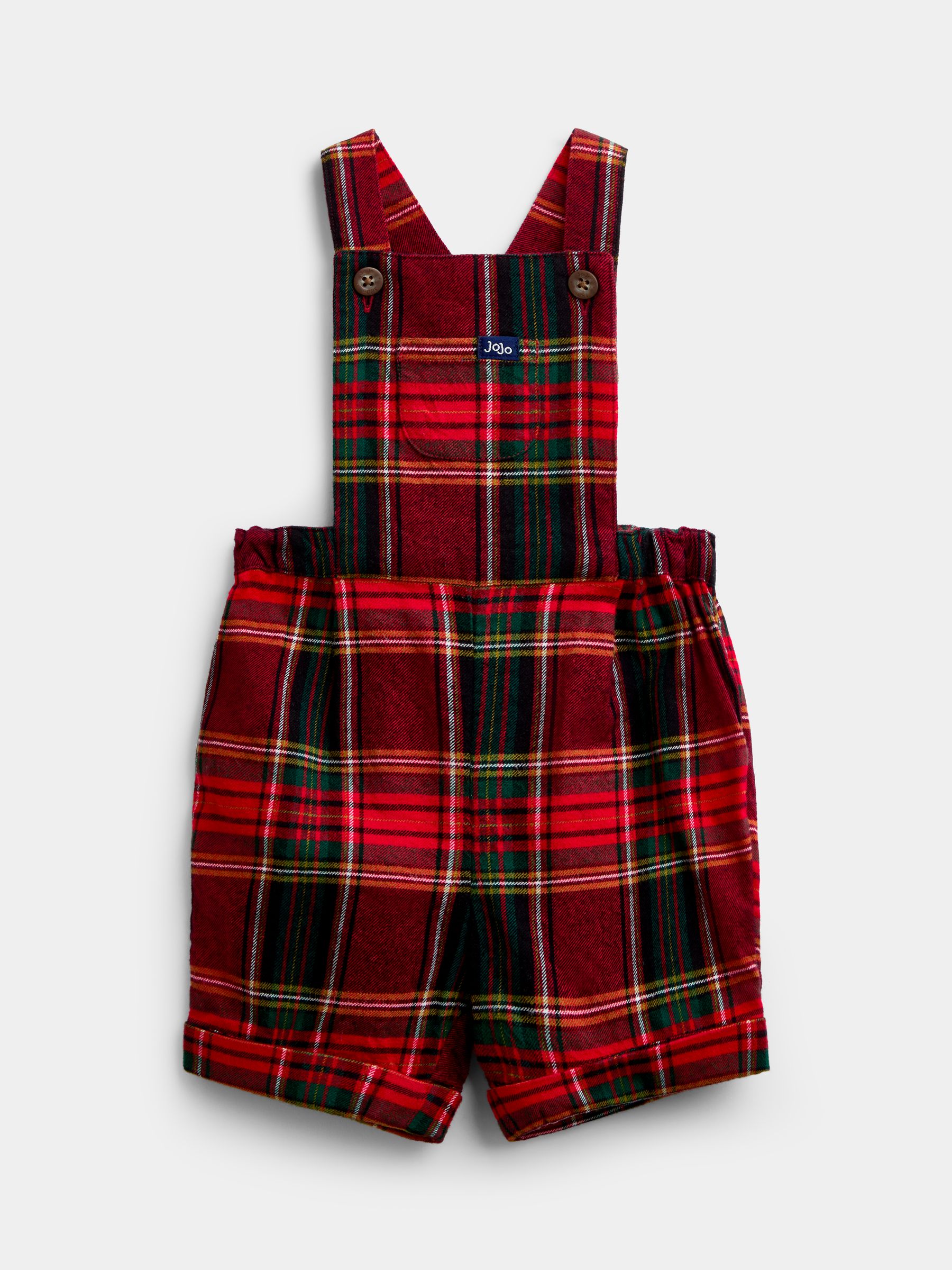 Dark Red Tartan Dungarees & Top Set - Image 4 of 6