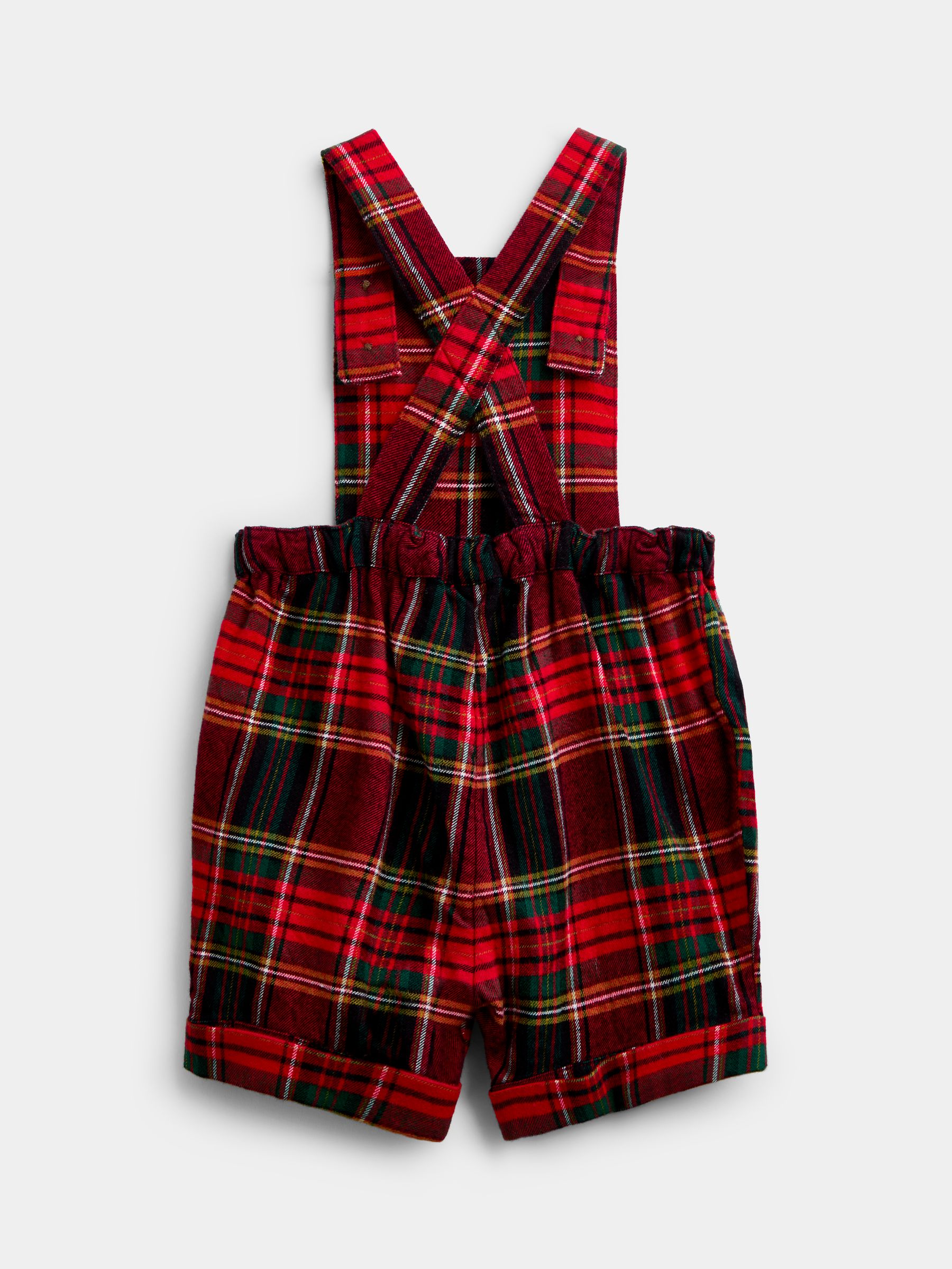 Dark Red Tartan Dungarees & Top Set - Image 5 of 6