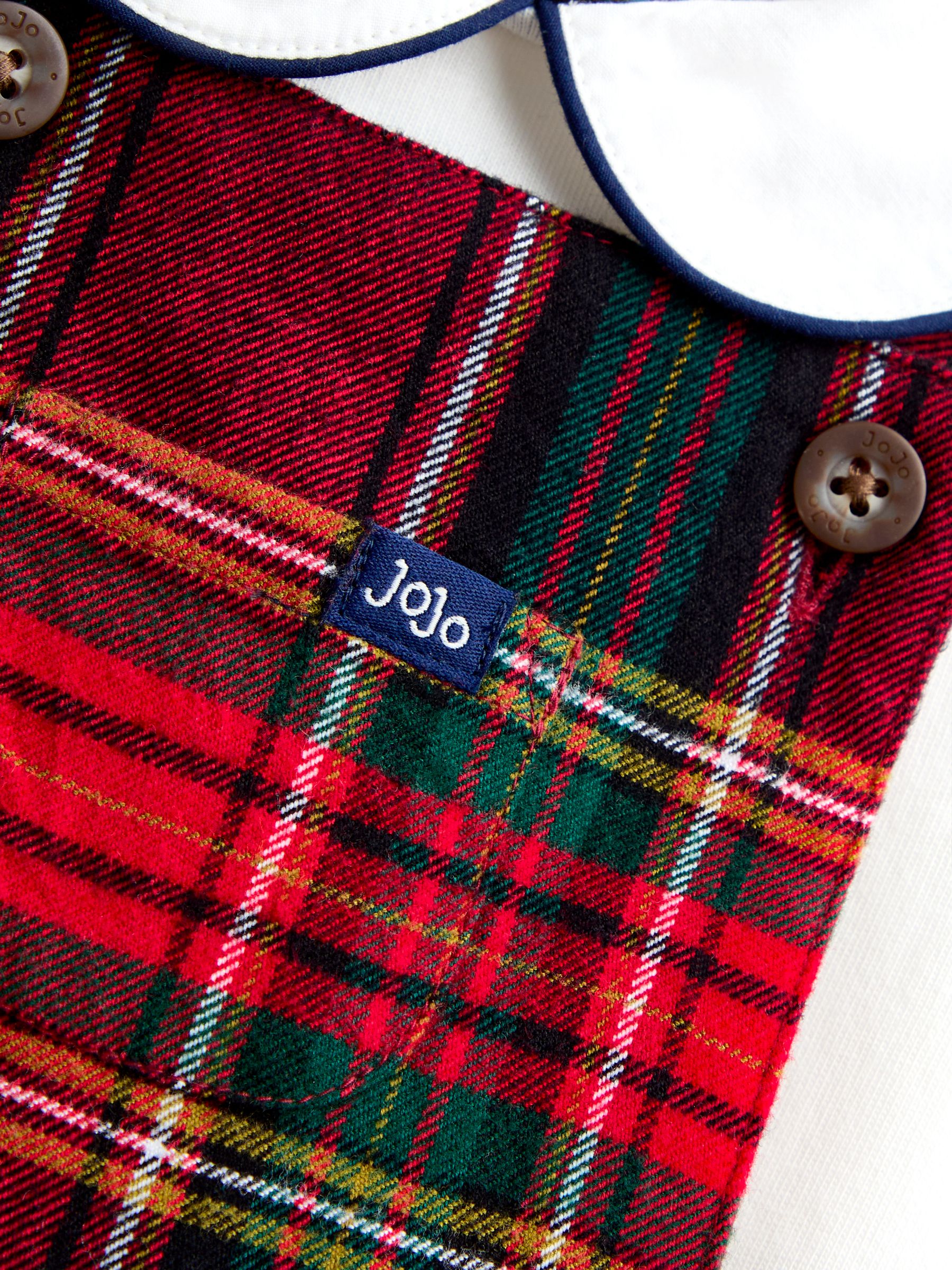 Dark Red Tartan Dungarees & Top Set - Image 6 of 6