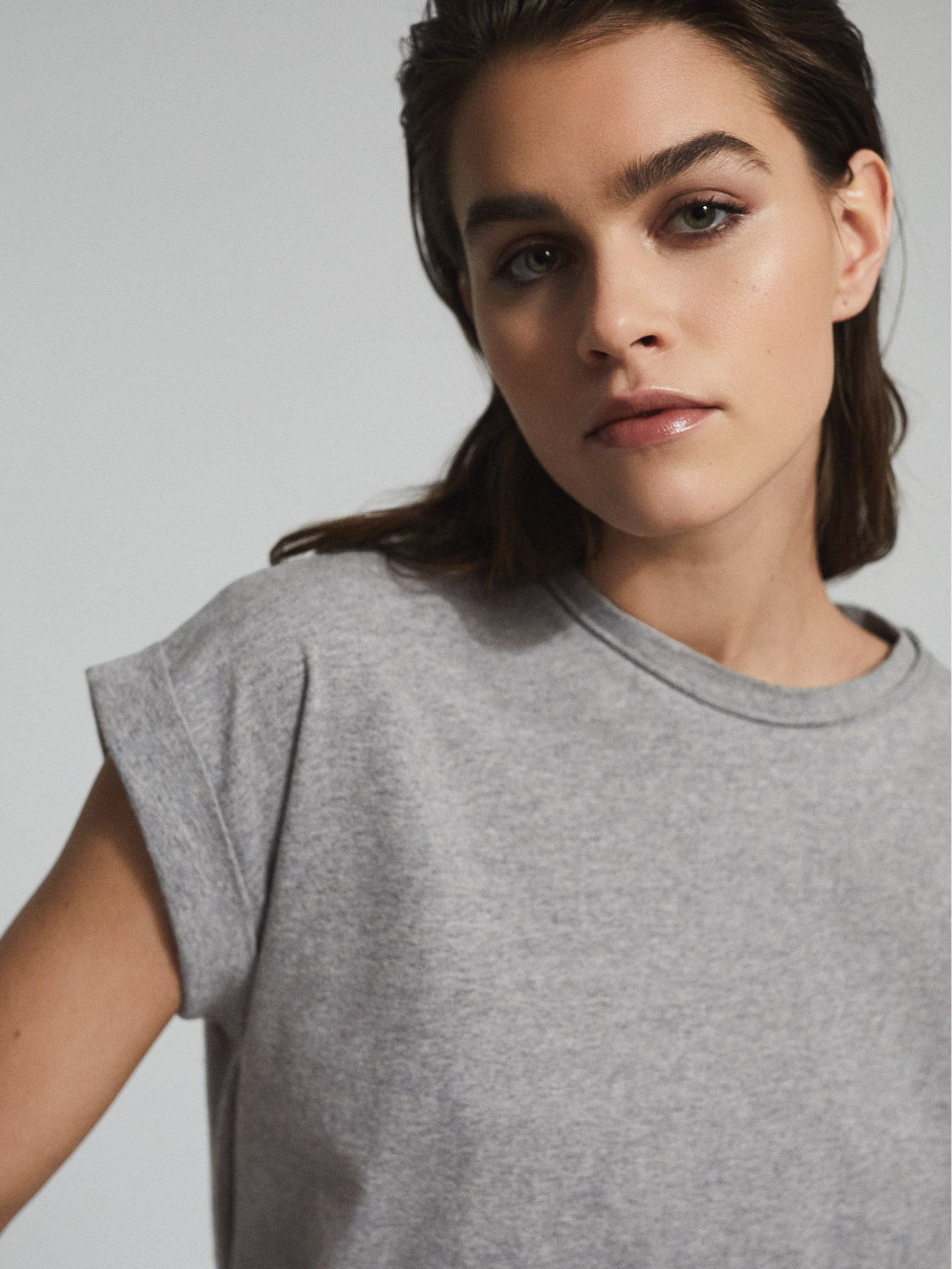 Cotton Jersey T-Shirt in Grey Marl - Image 6 of 6