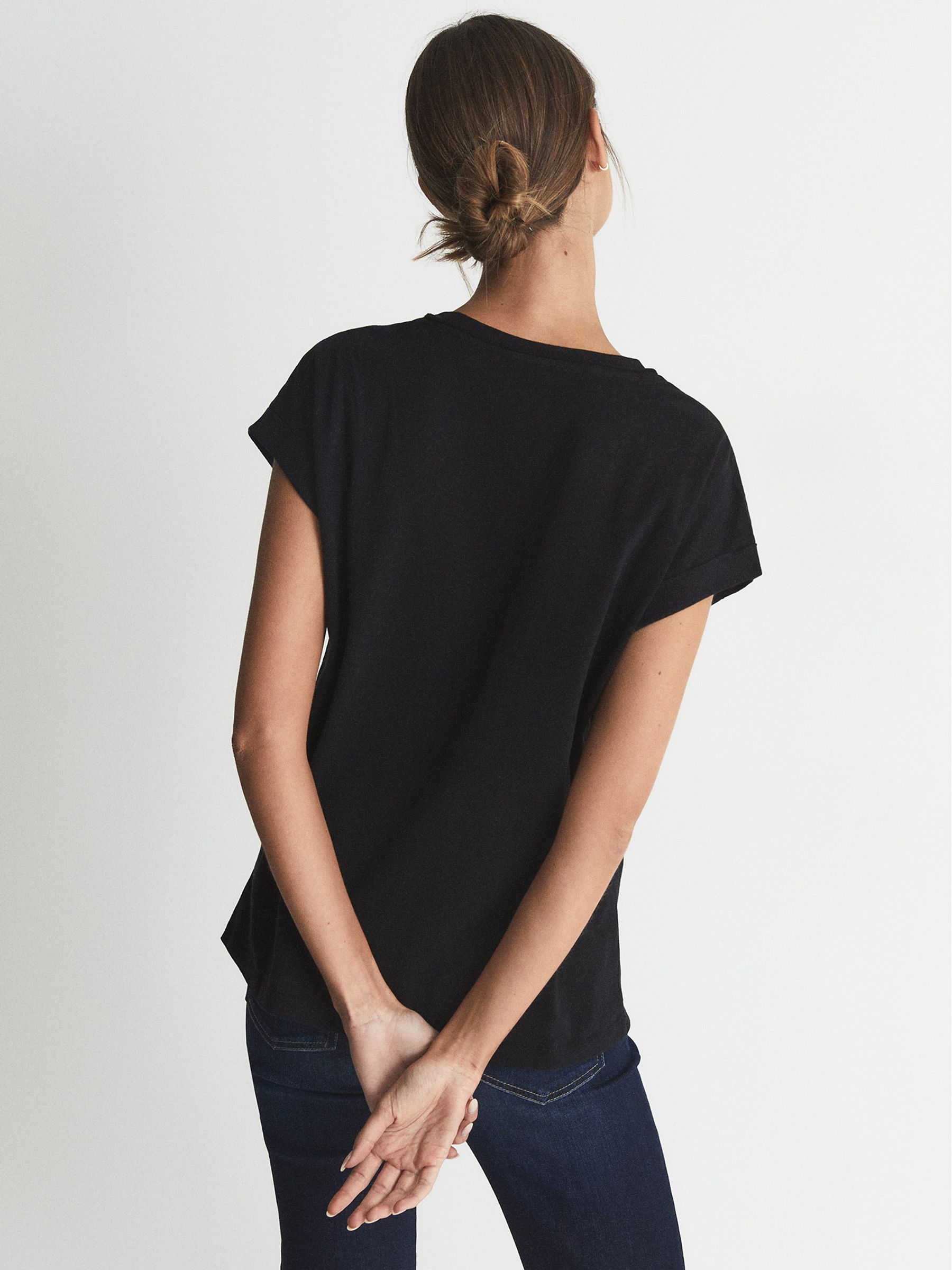 Cotton-jersey T-shirt in Black - image 3