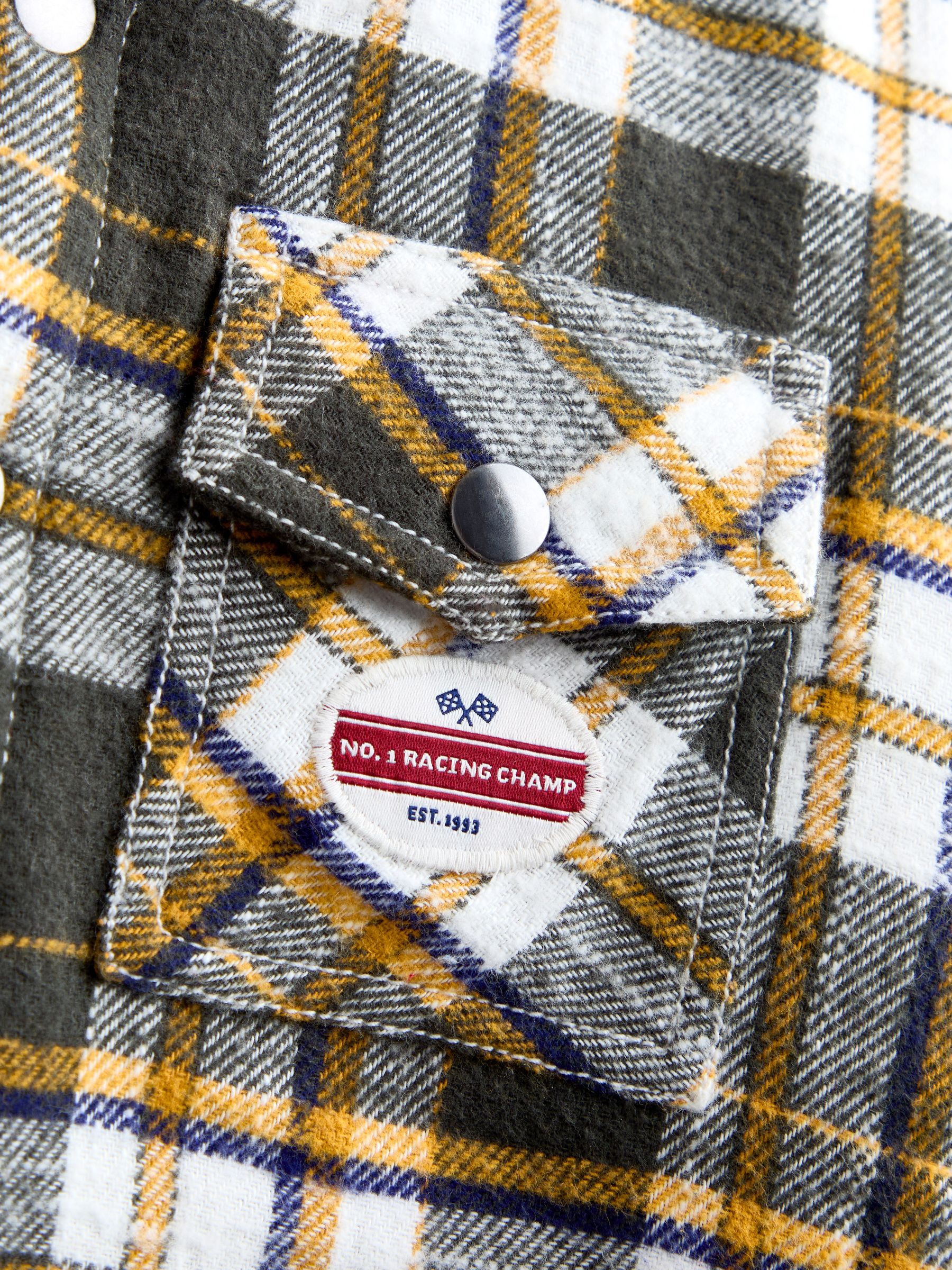 Charcoal Grey Check Race Fleece Lined Shacket - Image 3 of 4