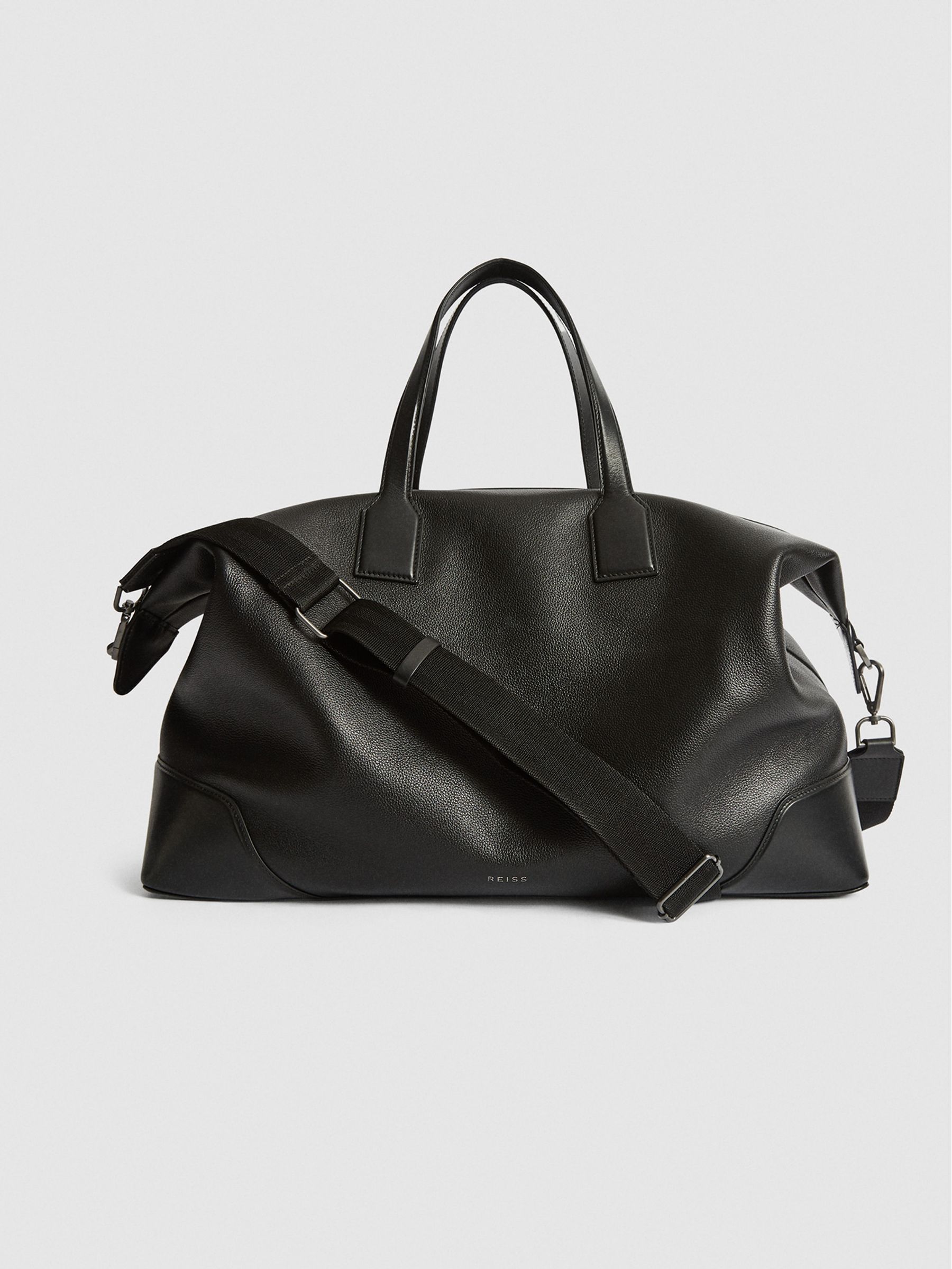 Leather Weekend Holdall in Black - Image 2 of 6