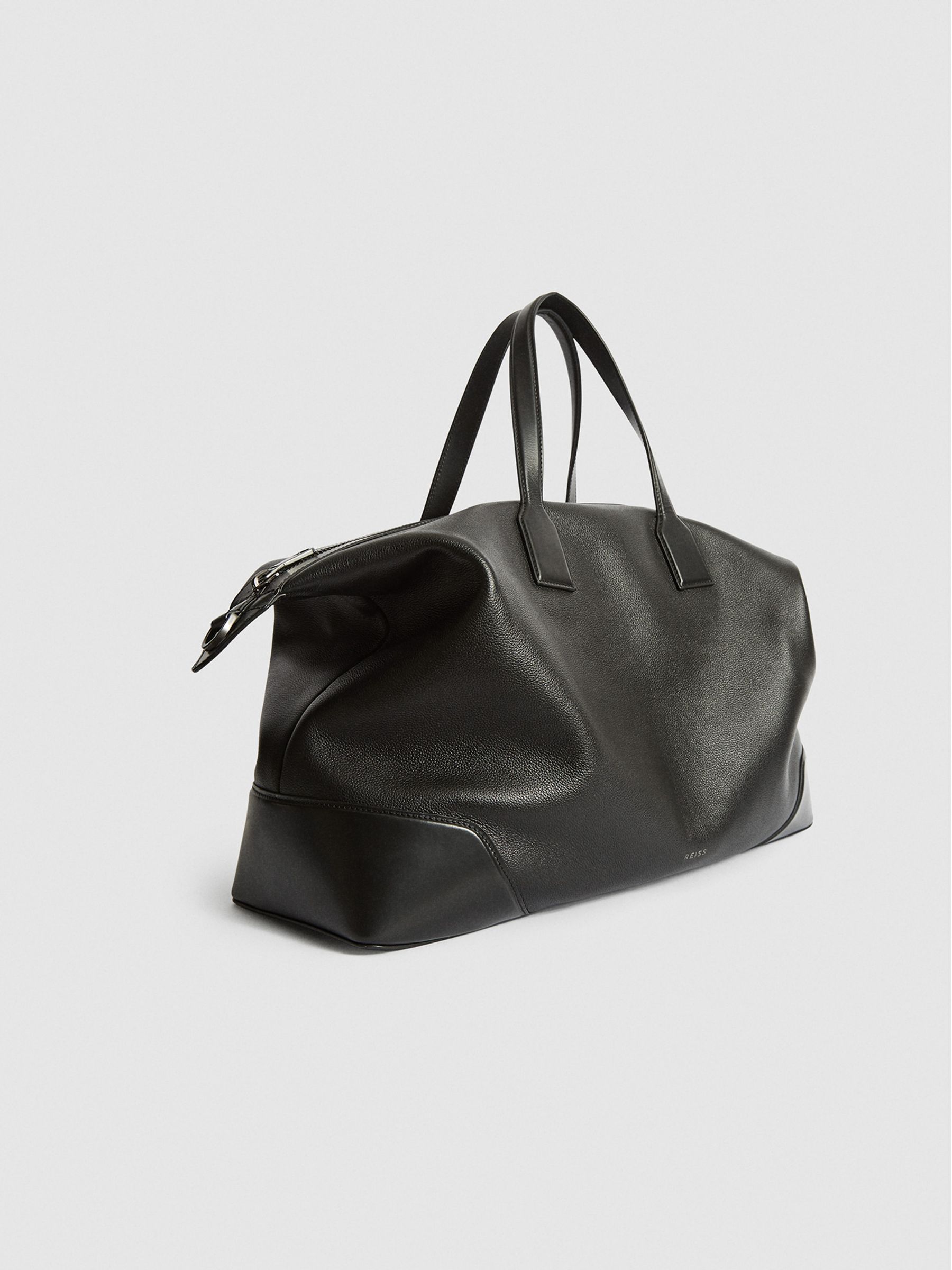 Leather Weekend Holdall in Black - Image 3 of 6