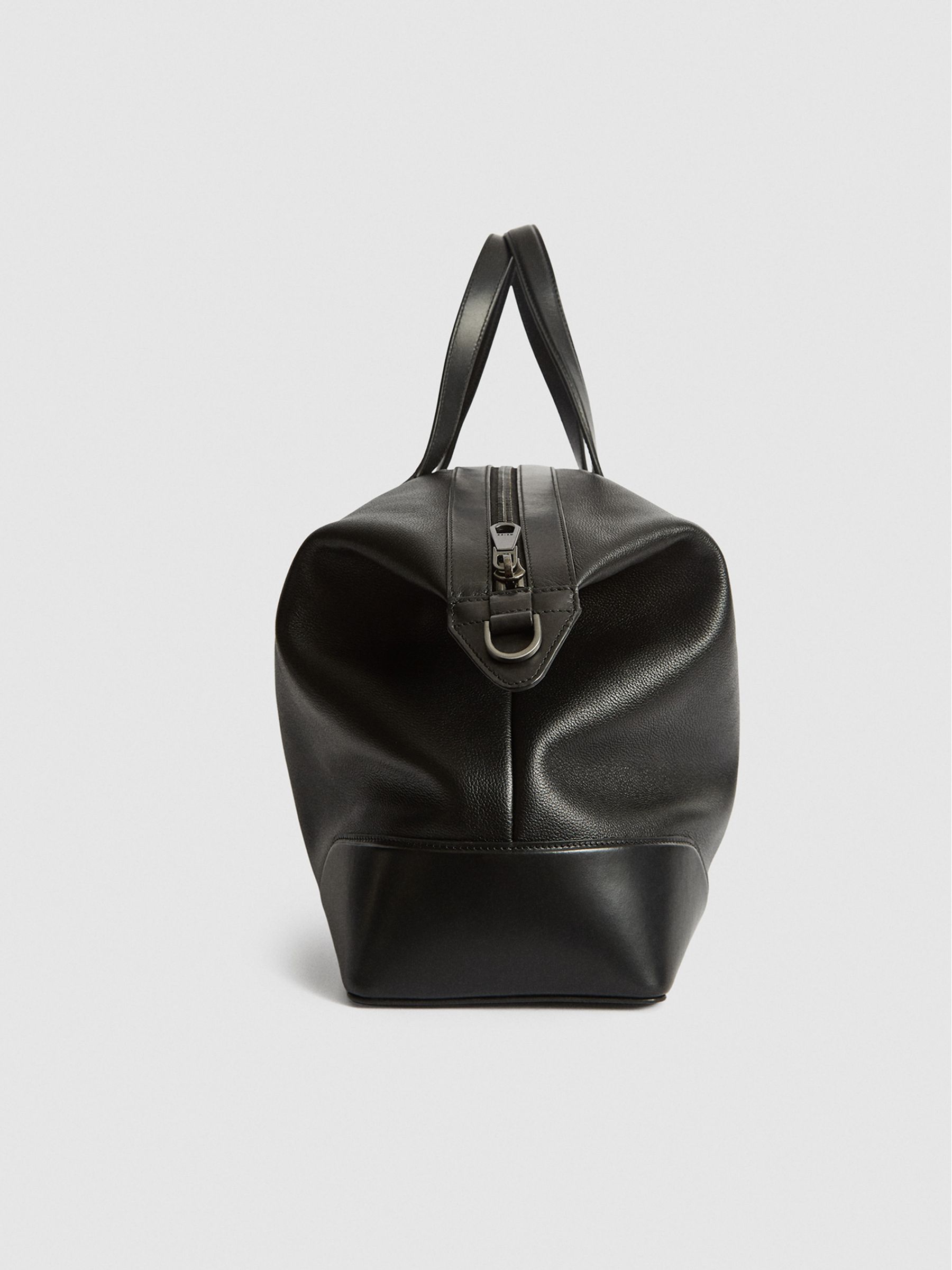 Leather Weekend Holdall in Black - Image 4 of 6