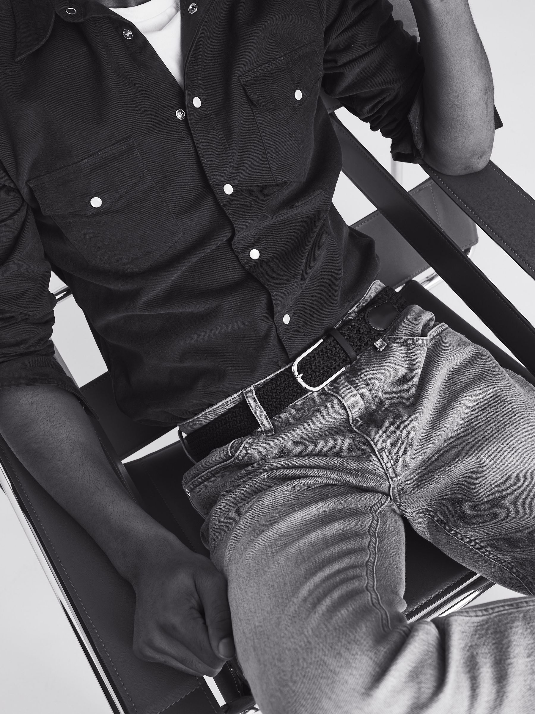 Woven Belt in Navy - Image 2 of 6