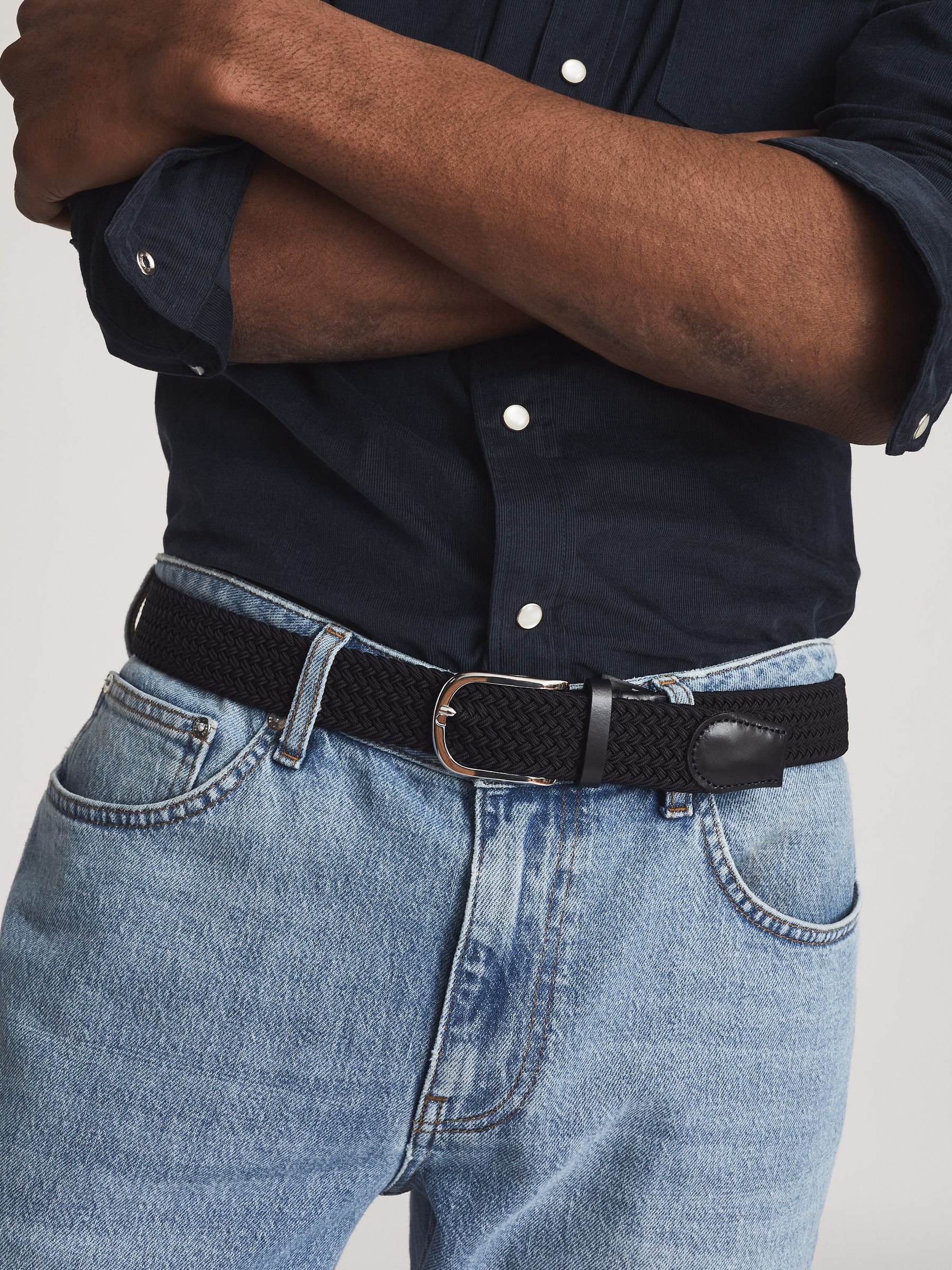Woven Belt in Navy - Image 3 of 6