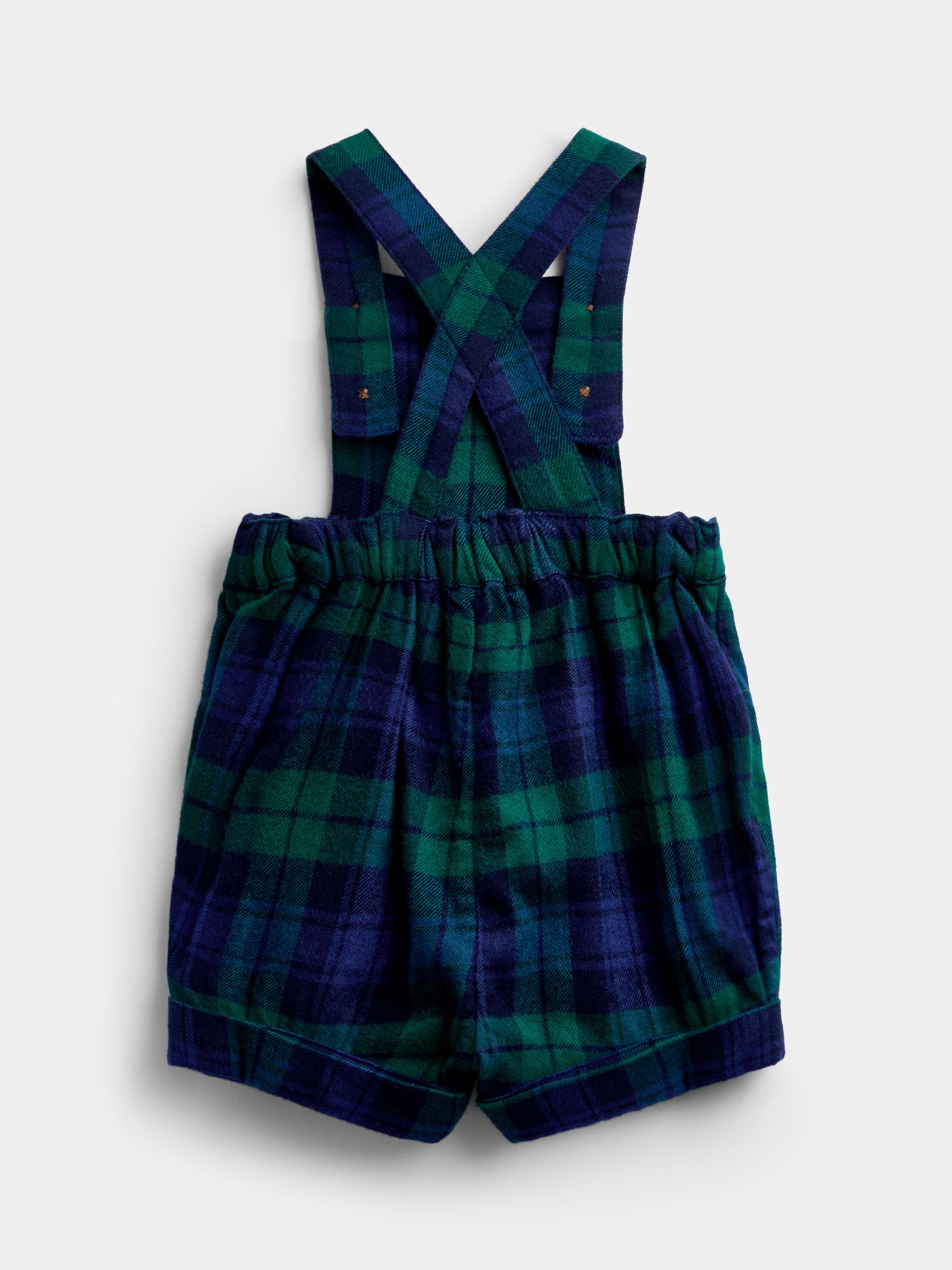 Dark Green Tartan Dungarees & Top Set - Image 5 of 6