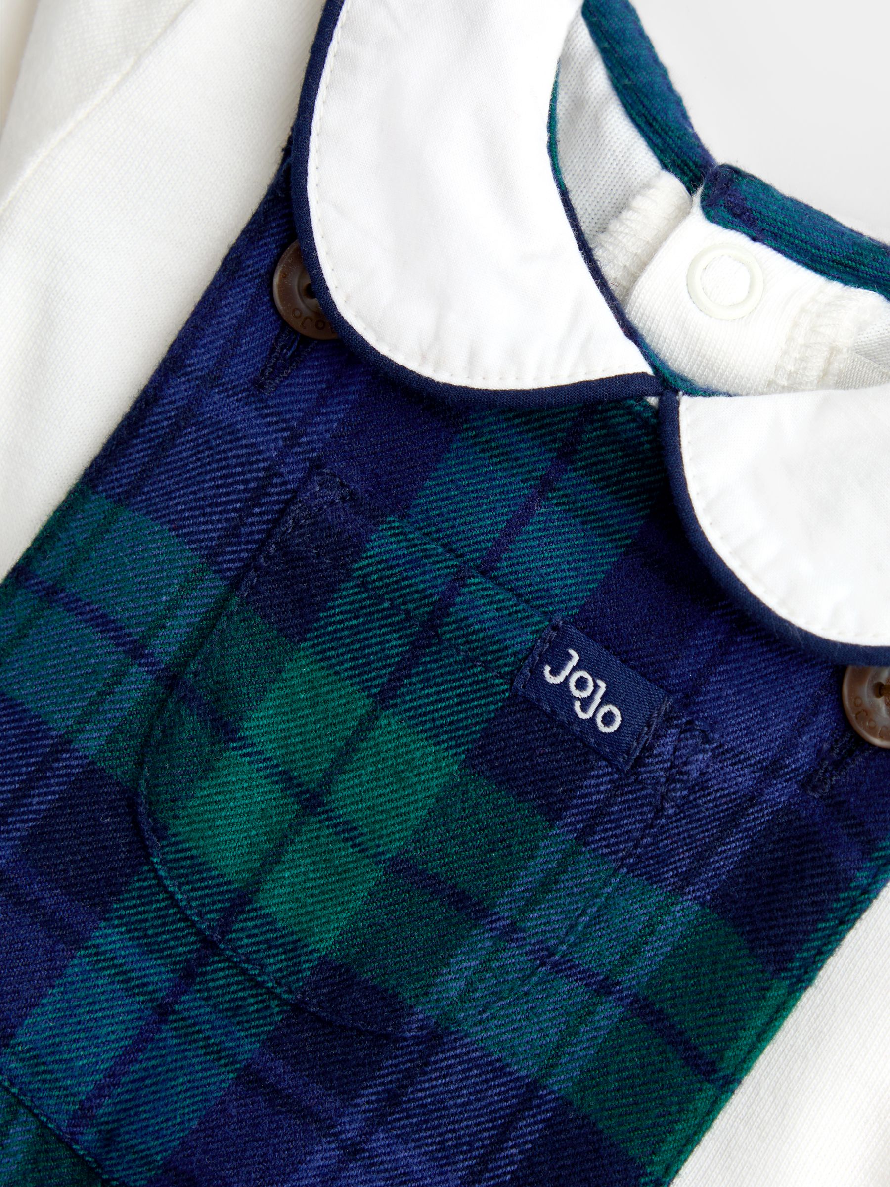 Dark Green Tartan Dungarees & Top Set - Image 6 of 6