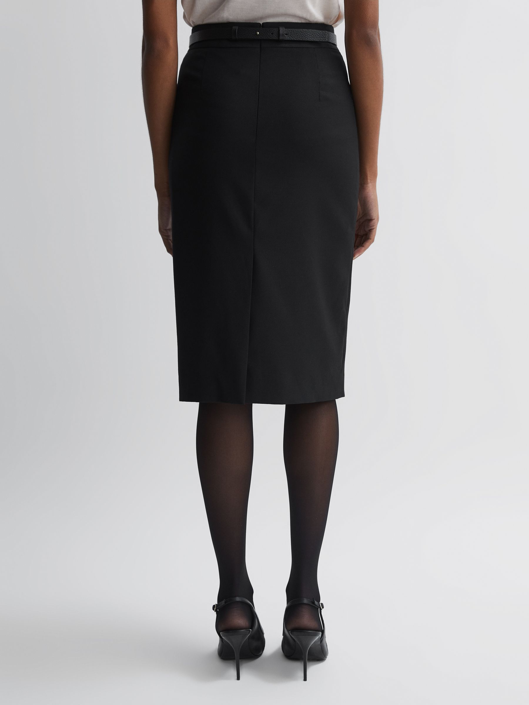 Tailored Pencil Skirt in Black - Image 4 of 6