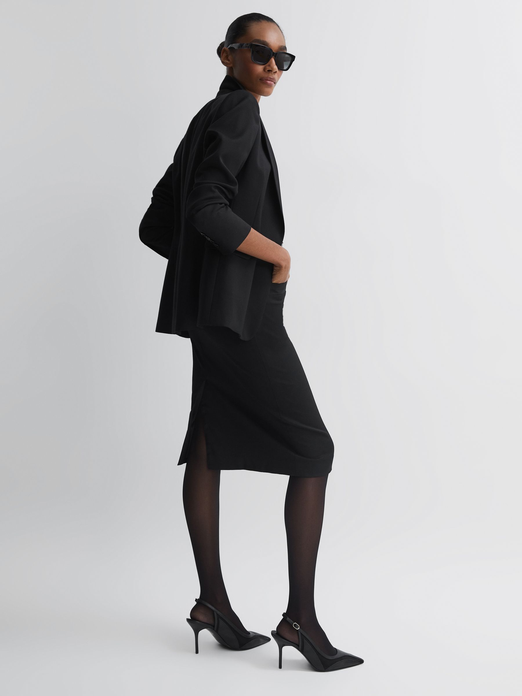 Tailored Pencil Skirt in Black - image 5
