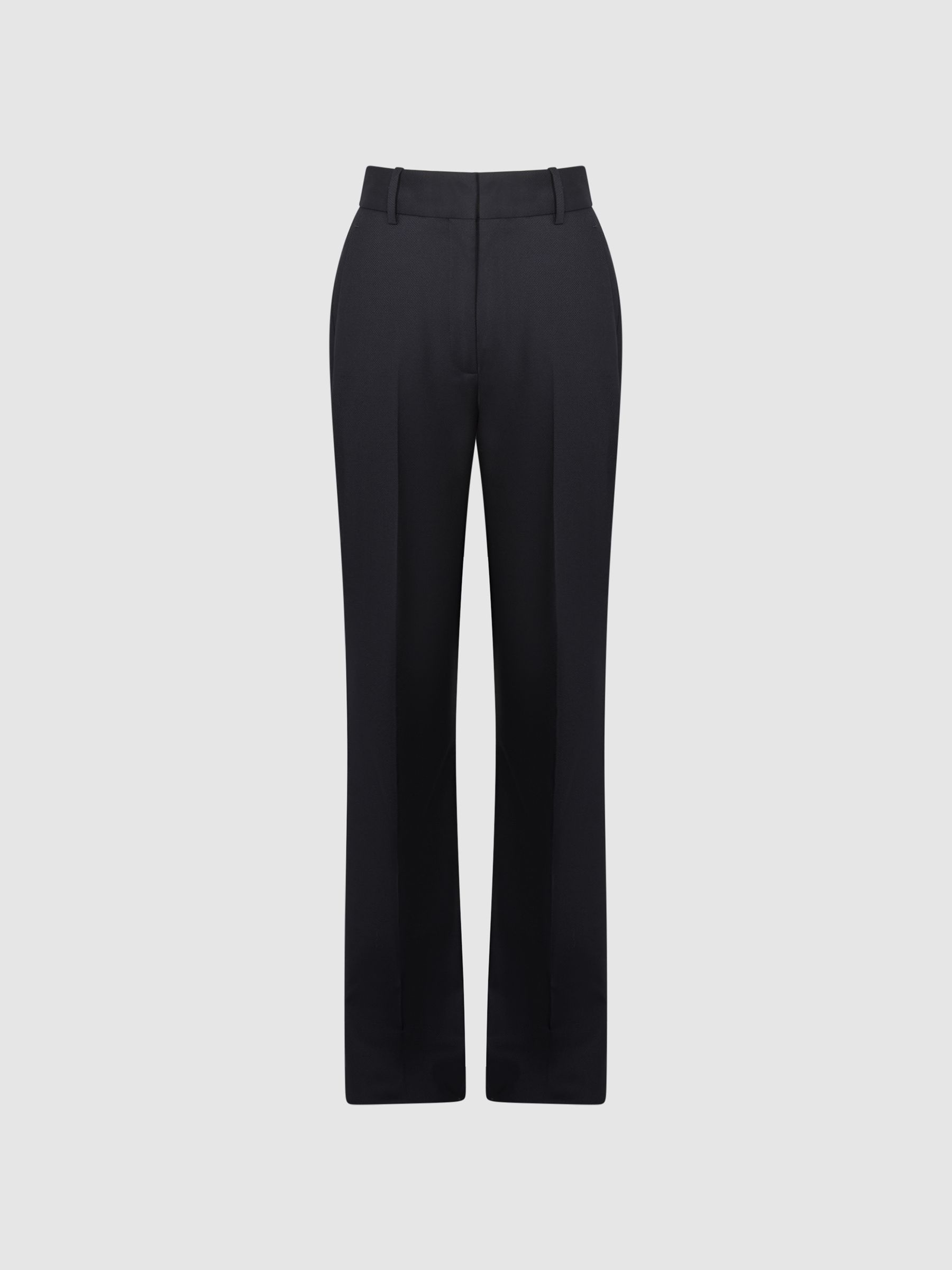 Petite Wool-Blend Tailored Flared Suit Trousers in Black - Image 2 of 6