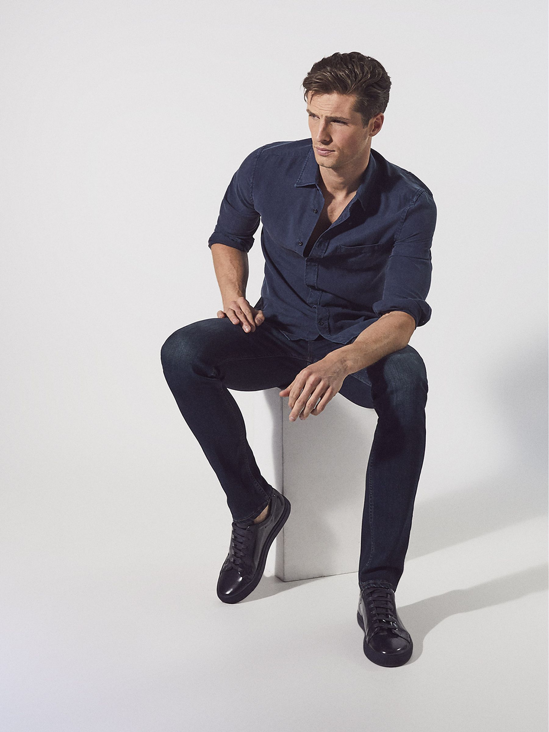 Paige High Stretch Slim Fit Jeans in Dark Indigo - Image 1 of 5