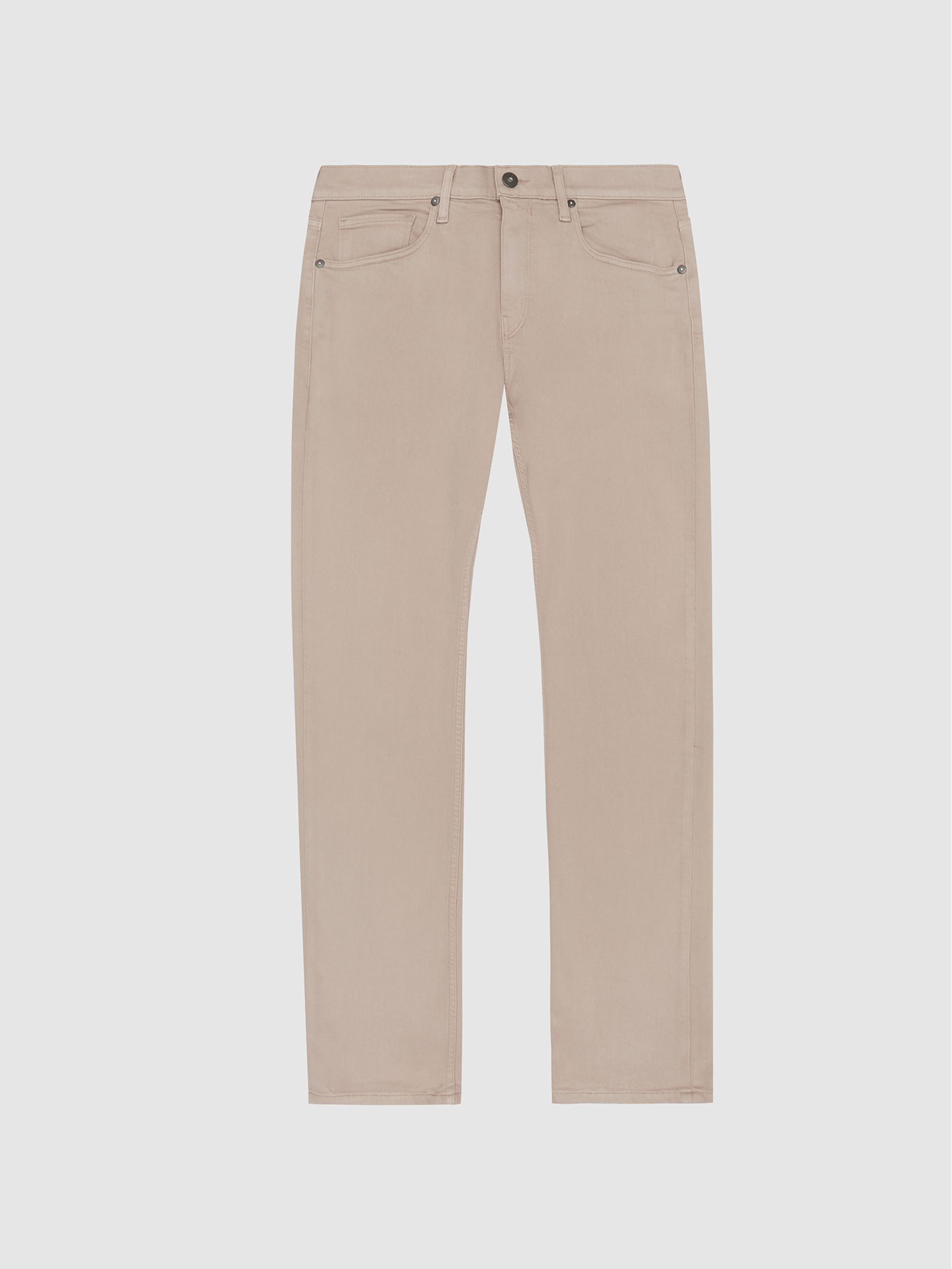 Paige High Stretch Slim Straight Fit Jeans in Stone - Image 2 of 5
