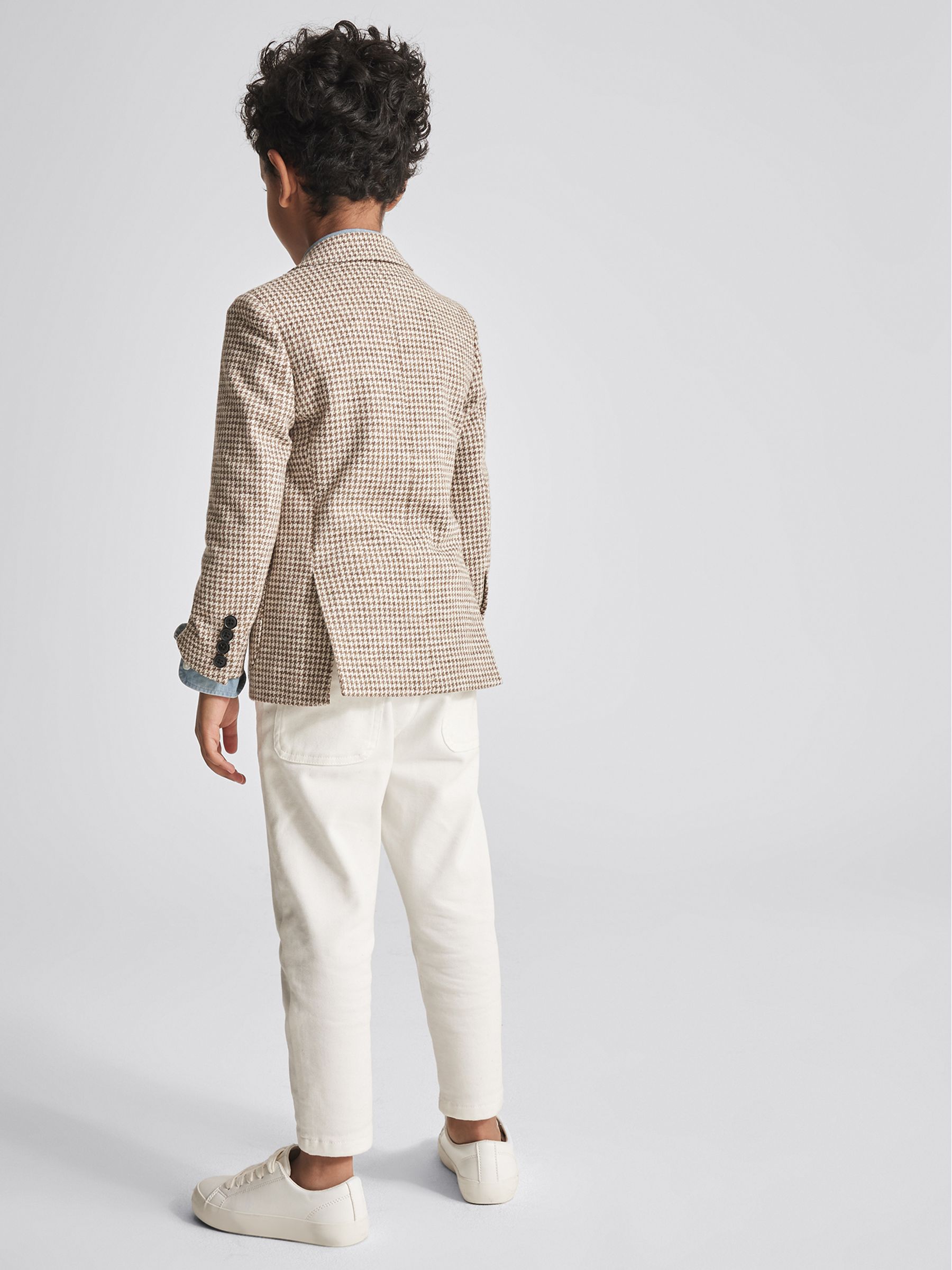Single Breasted Puppytooth Blazer in Oatmeal - Image 5 of 6