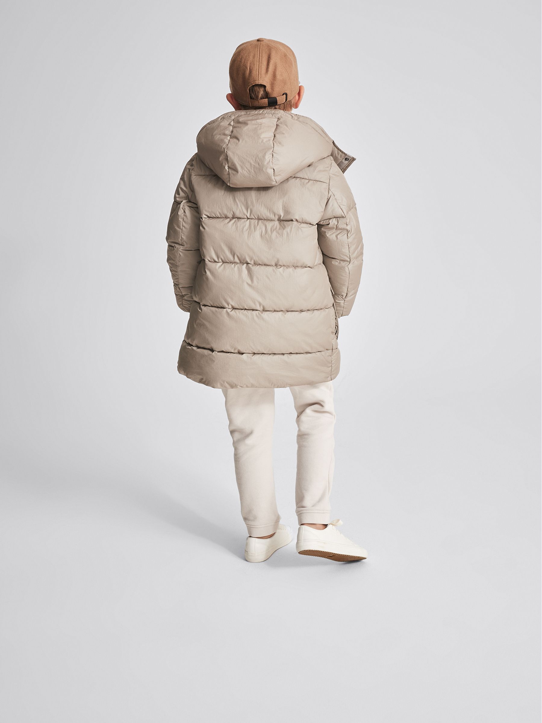 Hooded Puffer Jacket in Stone - Image 5 of 6