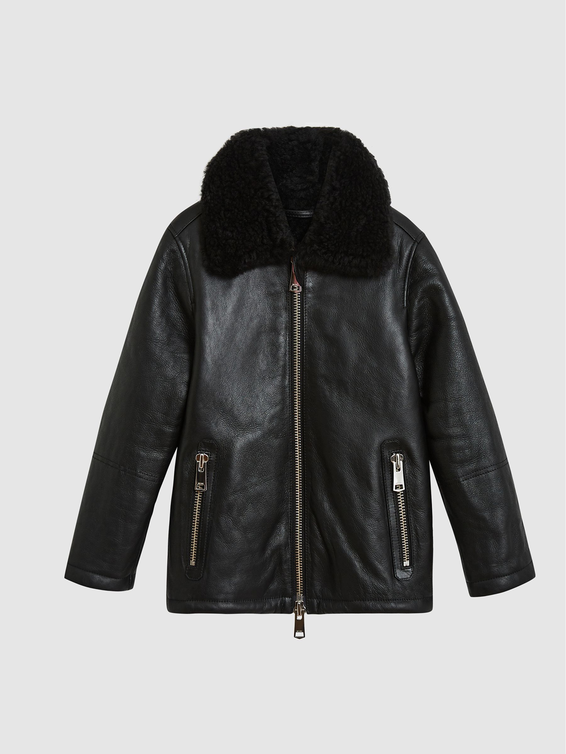 Shearling Jacket in Black - Image 2 of 6