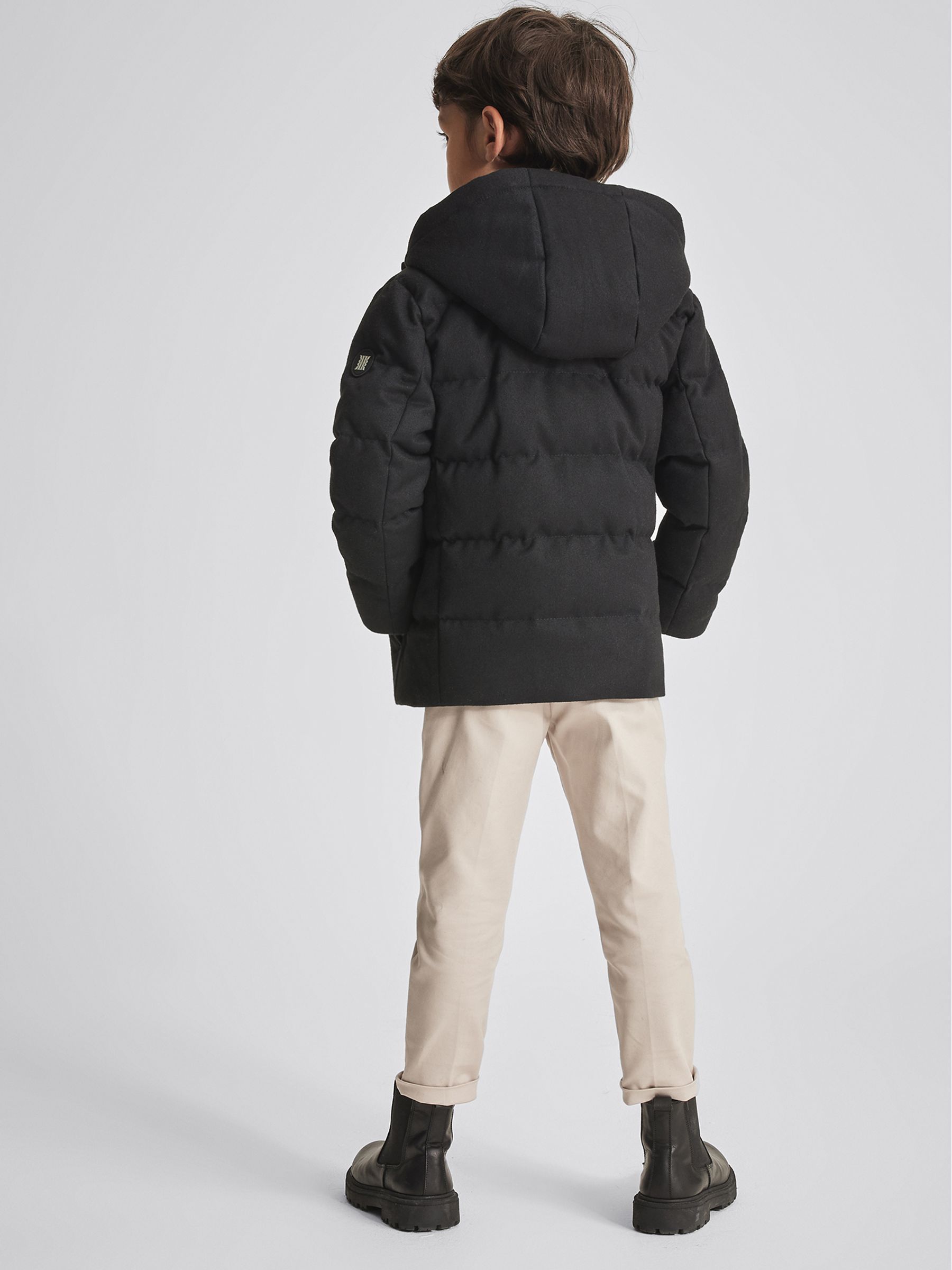 Hooded Puffer Jacket in Navy - 圖片 5/6