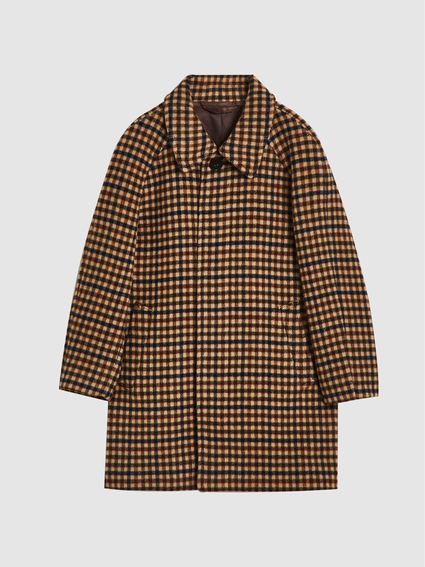 Check Overcoat in Brown Check - Image 2 of 5 Check Overcoat in Brown Check - Image 2 of 5