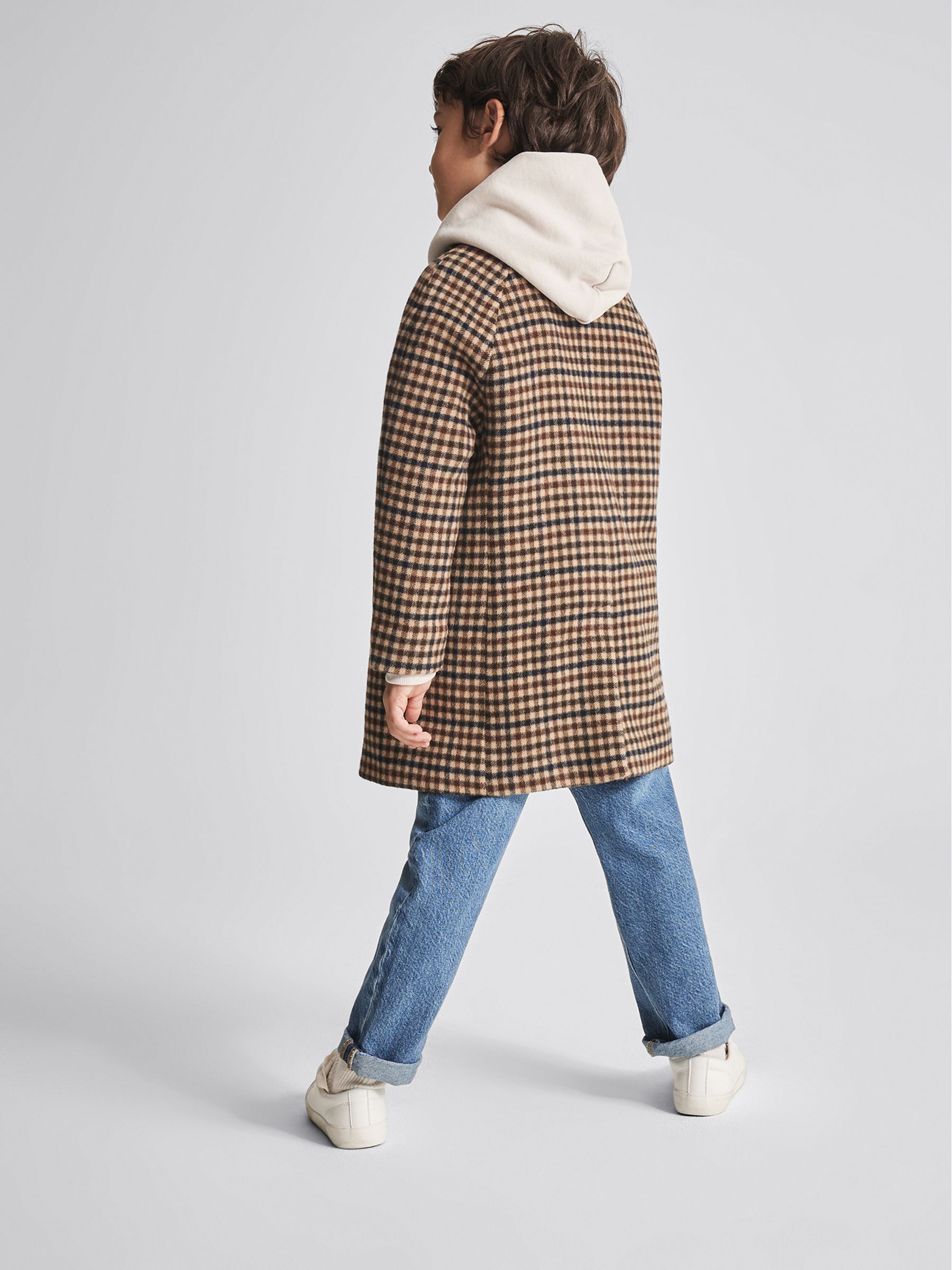 Check Overcoat in Brown Check - Image 4 of 5