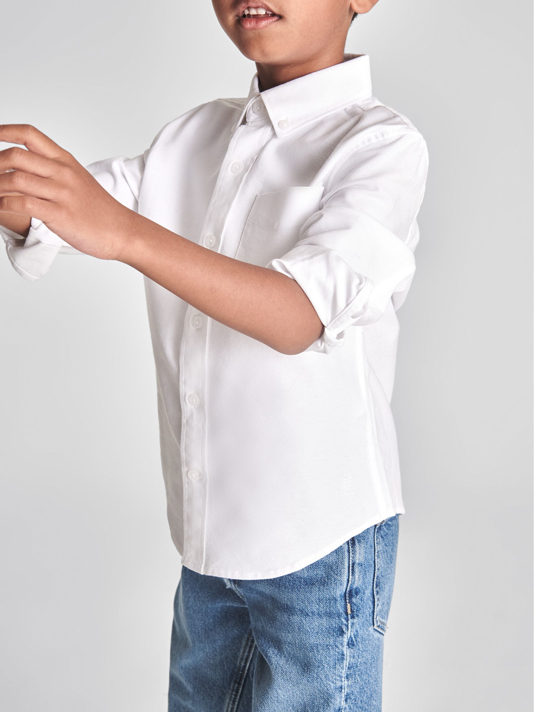 Button Down Oxford Shirt in White - Image 1 of 6 Button Down Oxford Shirt in White - Image 1 of 6