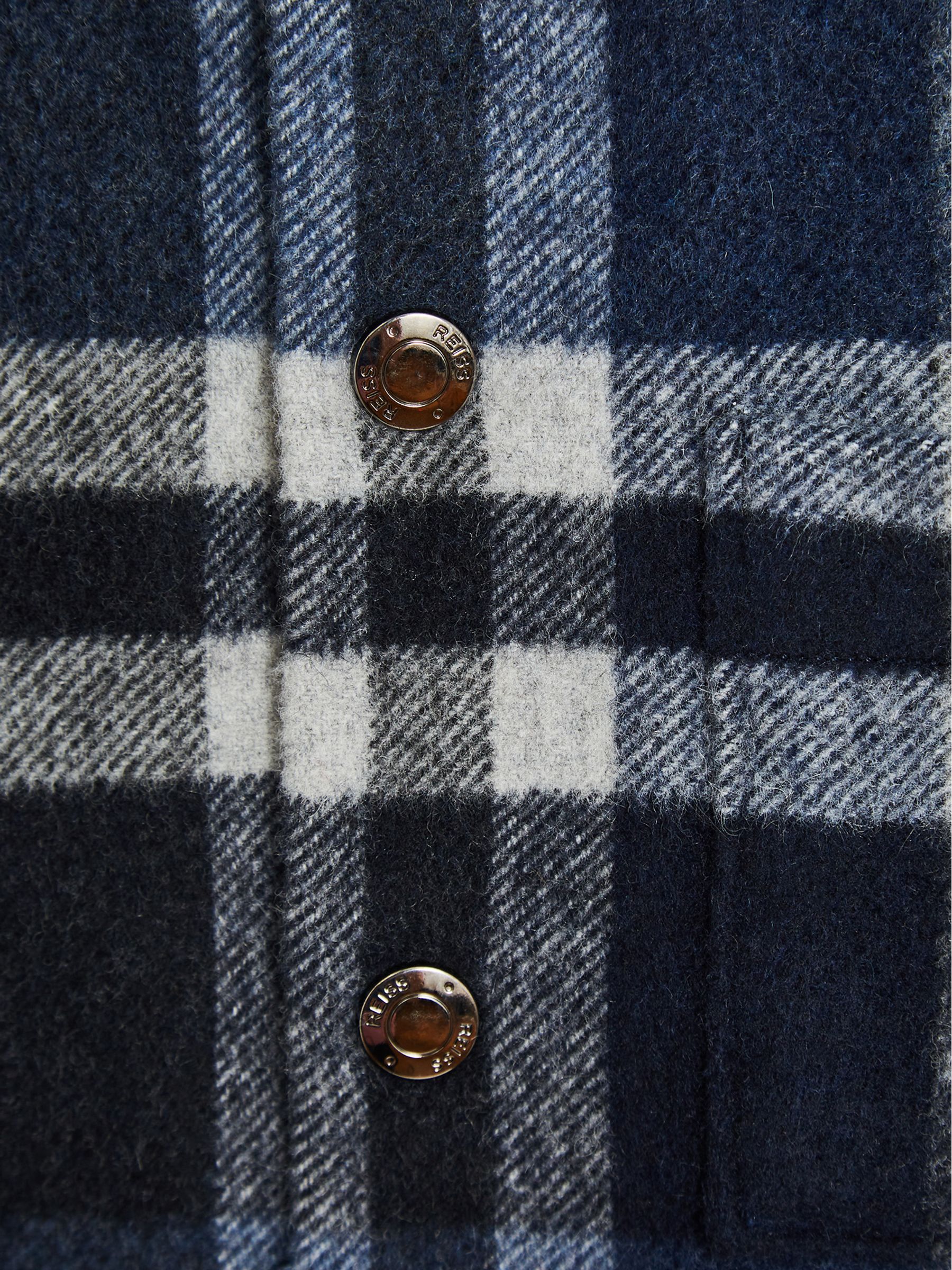 Checked Overshirt in Navy Check - Image 2 of 7