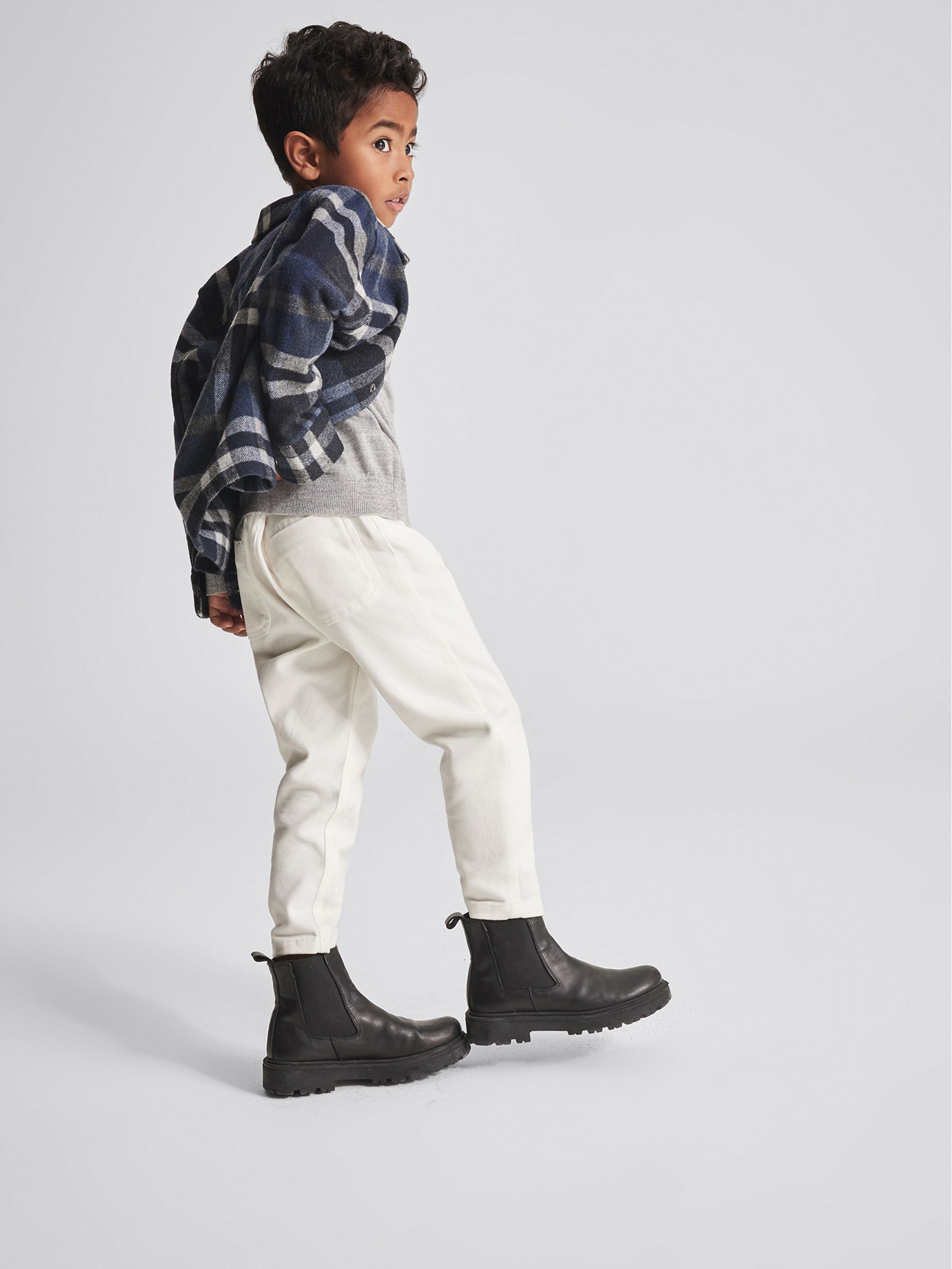 Checked Overshirt in Navy Check - Image 4 of 7