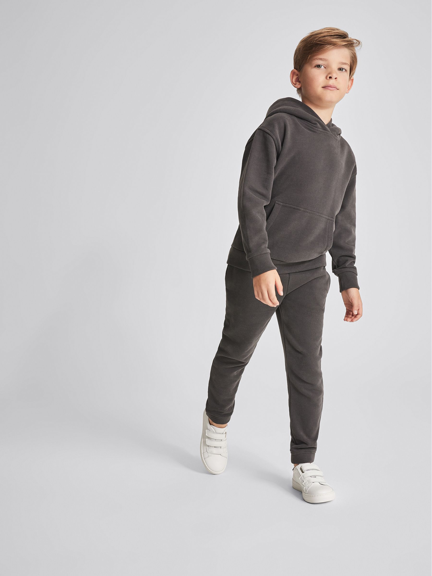 Oversize-Kapuzensweatshirt aus Baumwoll-Jersey, Washed Black - Bild 1 von 6