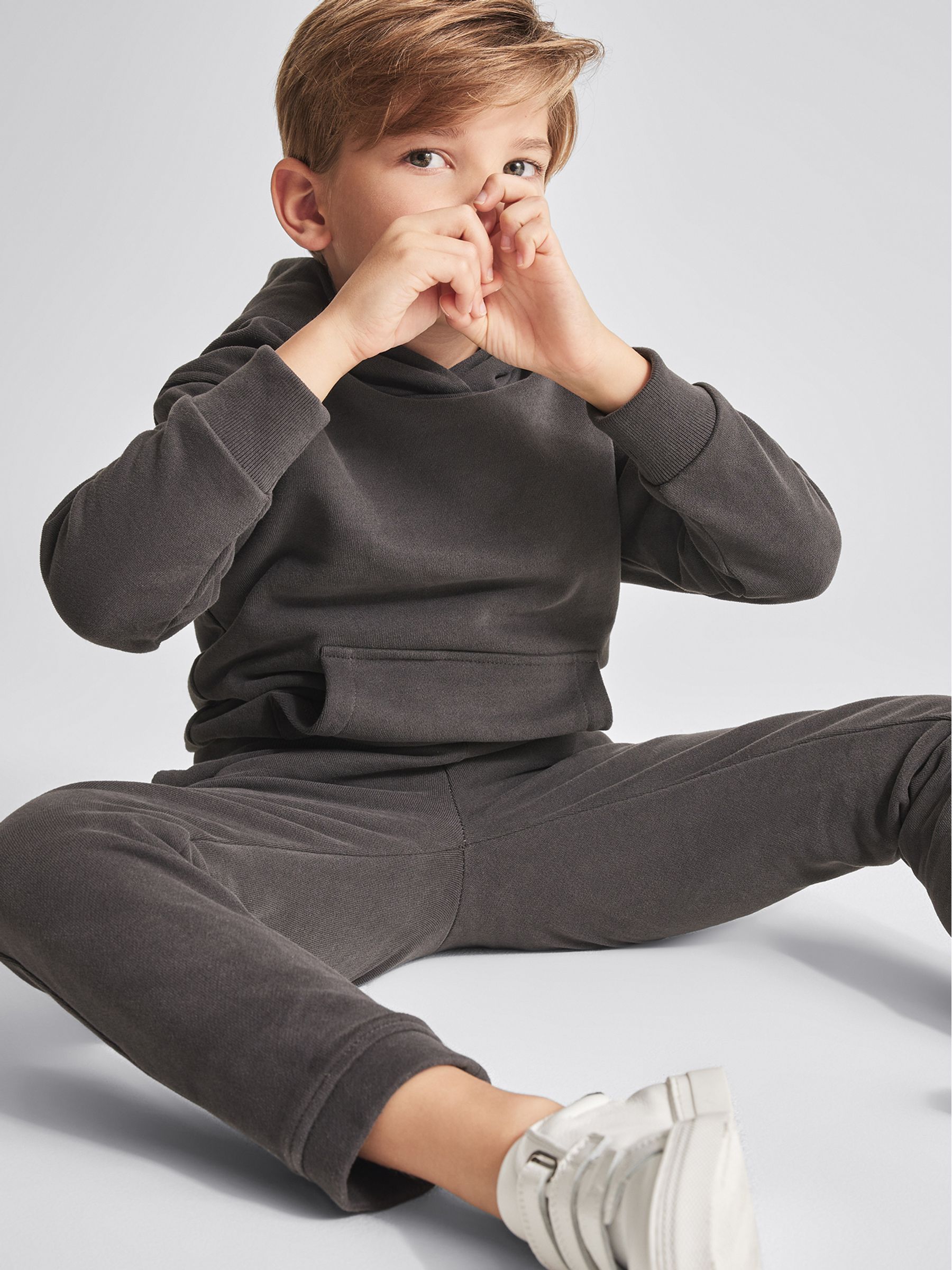 Oversize-Kapuzensweatshirt aus Baumwoll-Jersey, Washed Black - Bild 4 von 6