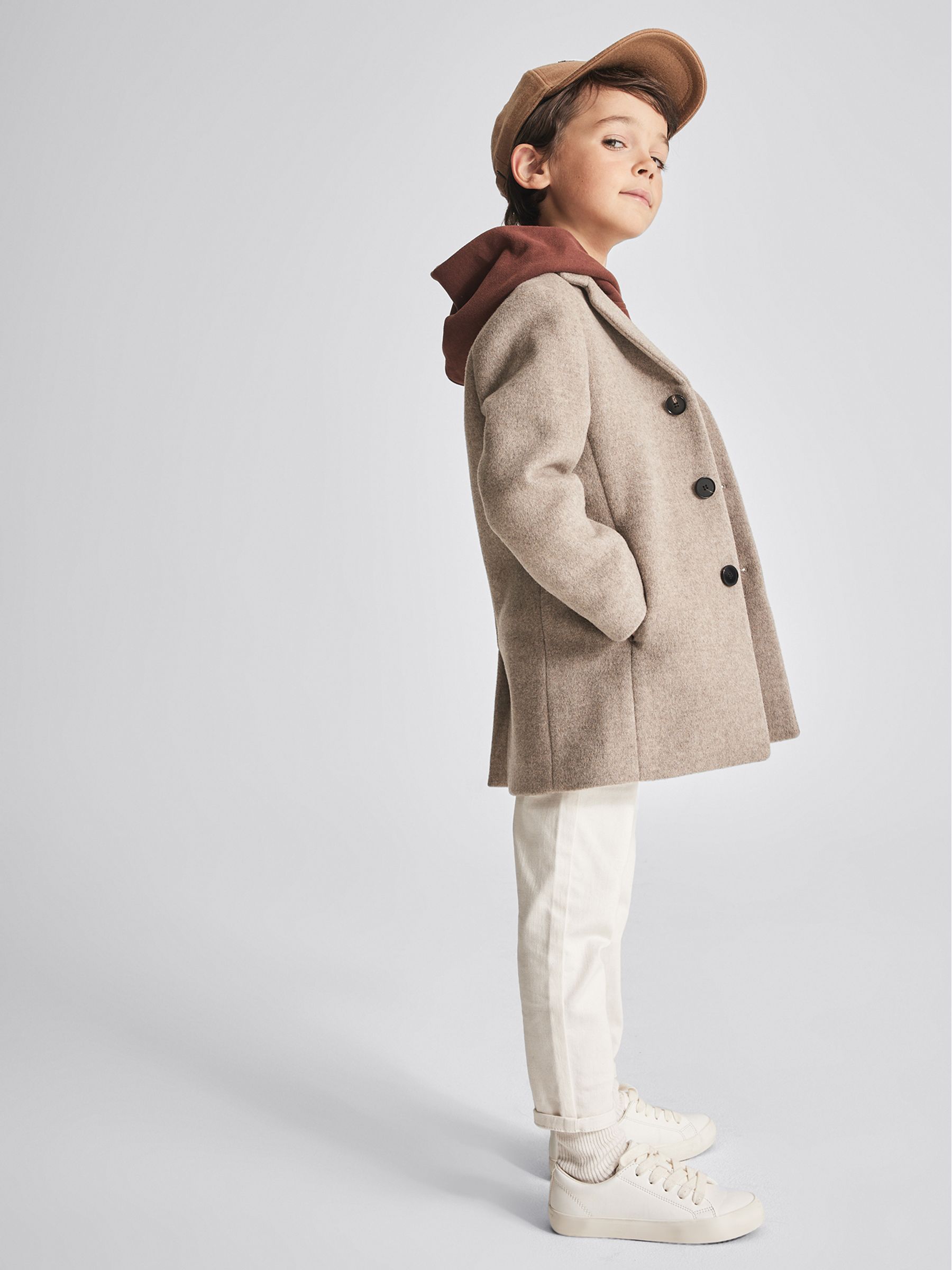 Single Breasted Overcoat in Oatmeal - Image 4 of 6