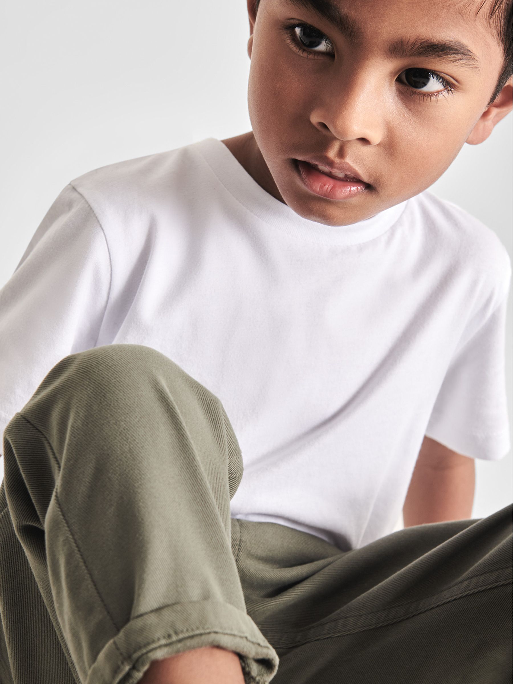 3-9 yrs Cotton Crew Neck T-Shirt in White - Image 3 of 6