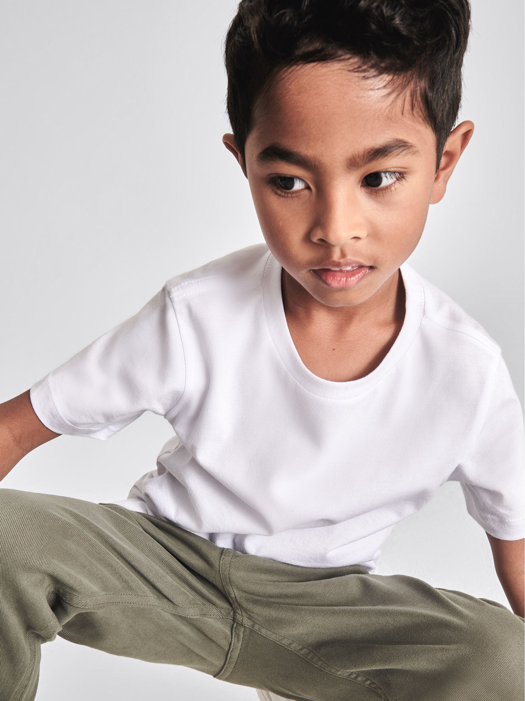 3-9 yrs Cotton Crew Neck T-Shirt in White - Image 4 of 6