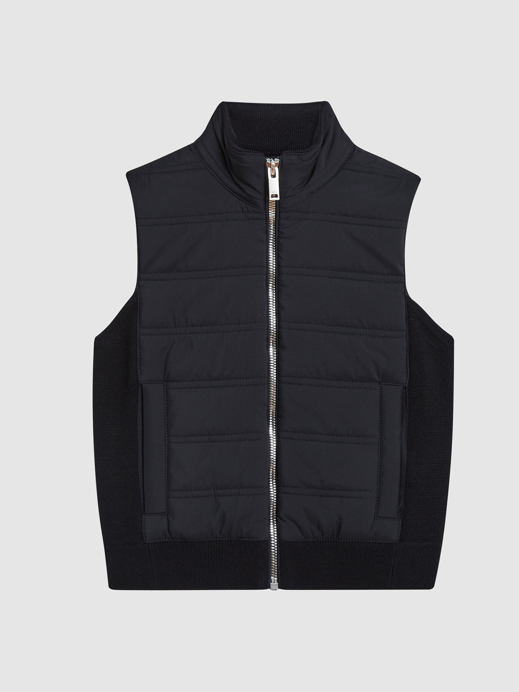 Junior Quilted Gilet in Navy Blue - Image 2 of 6